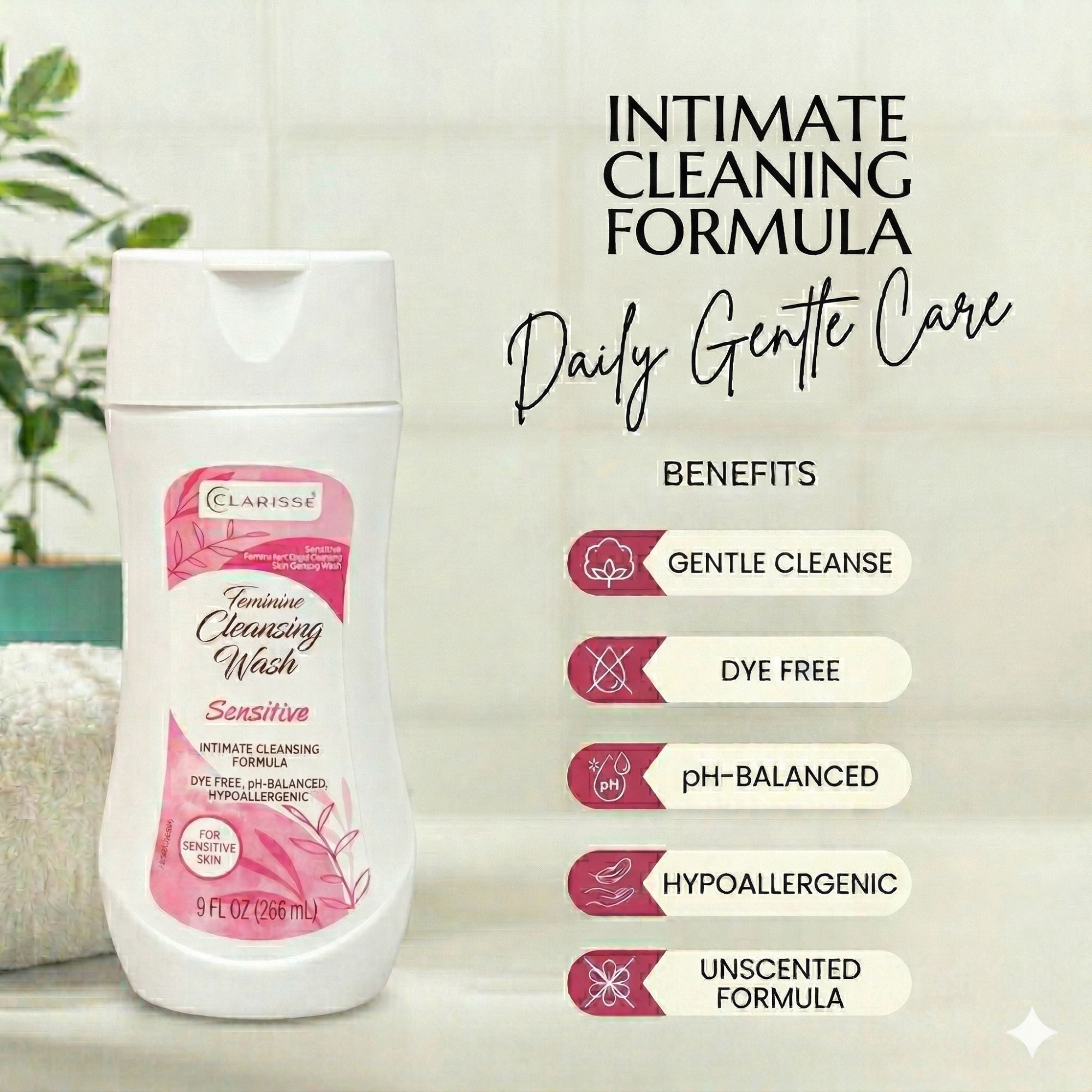 9fl oz Clarisse Feminine Cleansing Wash Sensitive Personal Care Hygiene Personal care product detail image
