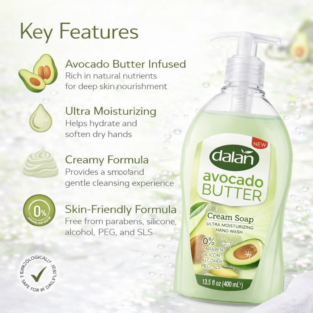 13.5 oz Avocado Butter Hand Soap – Ultra Moisturizing Cream Wash product detail image