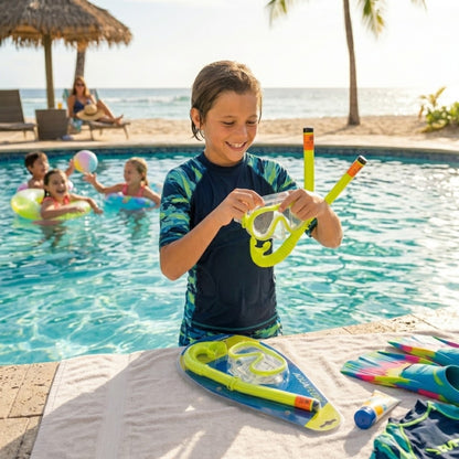 Intex Aqua Flow Youth Snorkel and Mask Diving Set for Kids Toys, Beach size and feature image