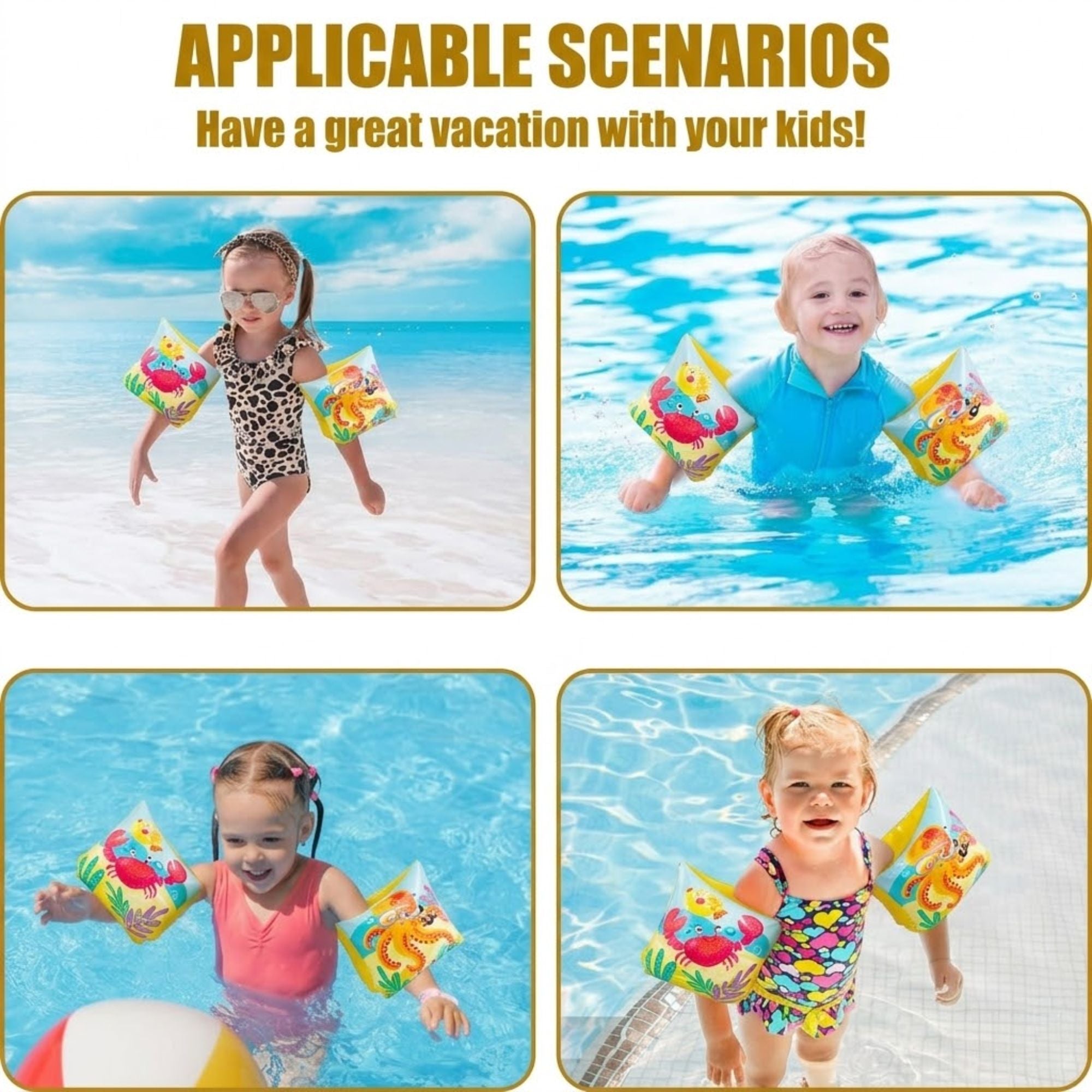 9in x 6in Intex Kids Arm Bands Tropical Buddies Floaties Ages 3 6 Toys, Beach lifestyle use image