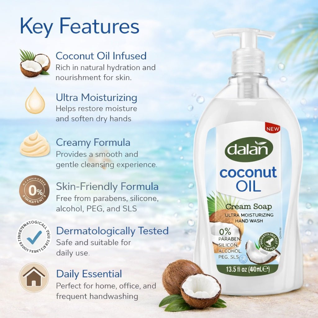13.5 oz Coconut Oil Hand Soap – Ultra Moisturizing Cream Wash product detail image