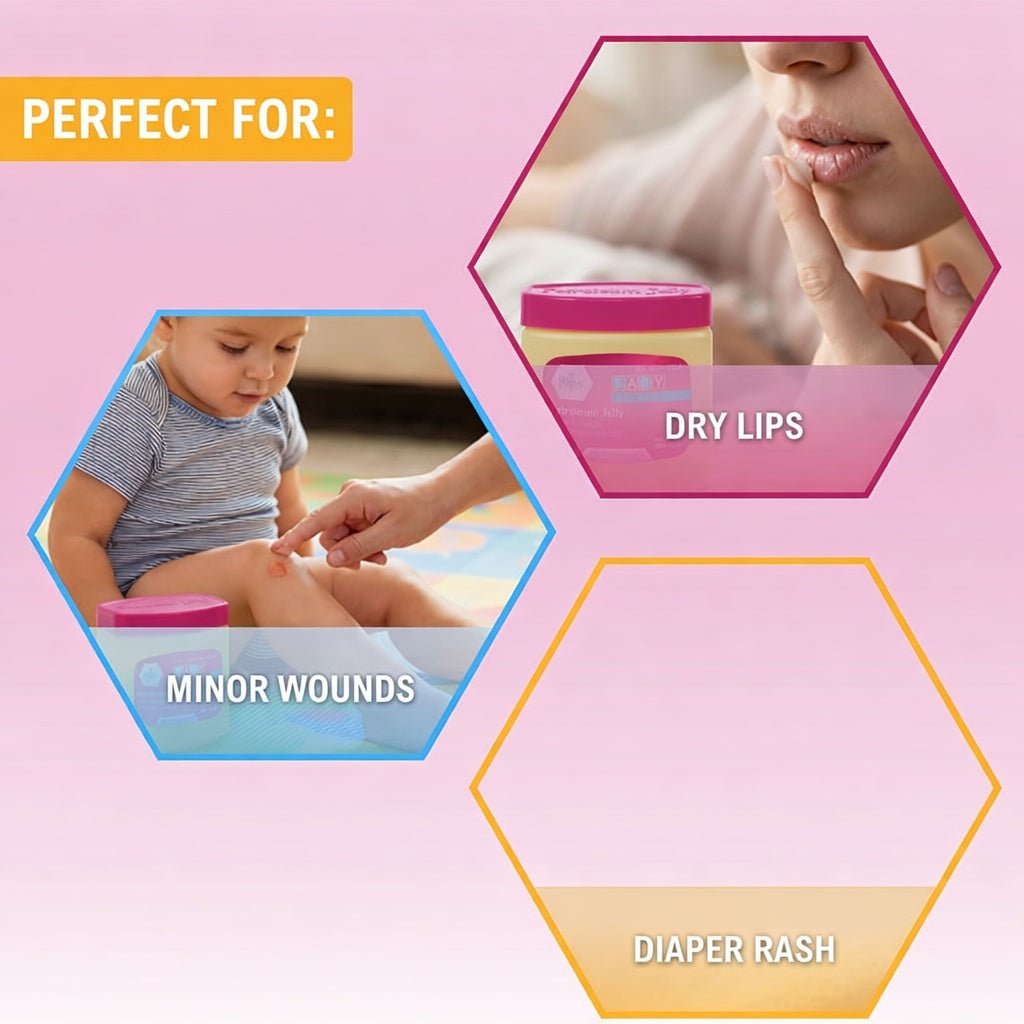 13 oz Baby Petroleum Jelly Pink – Skin Protectant Moisturizer lifestyle use image
