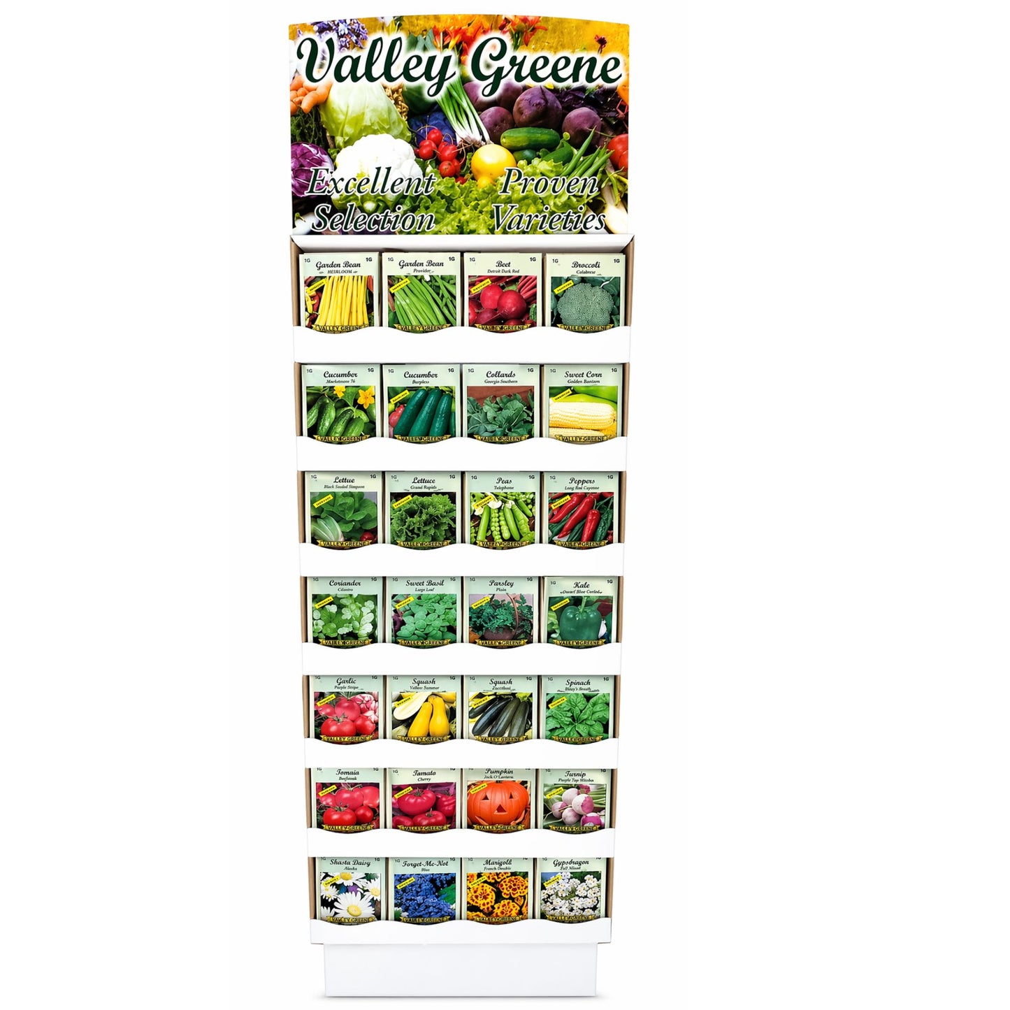 Floor Display Including 1200 Pc Assorted Vegetable, Herb & Flower Seeds by Valley Greene Seeds Edible Plant Seeds product