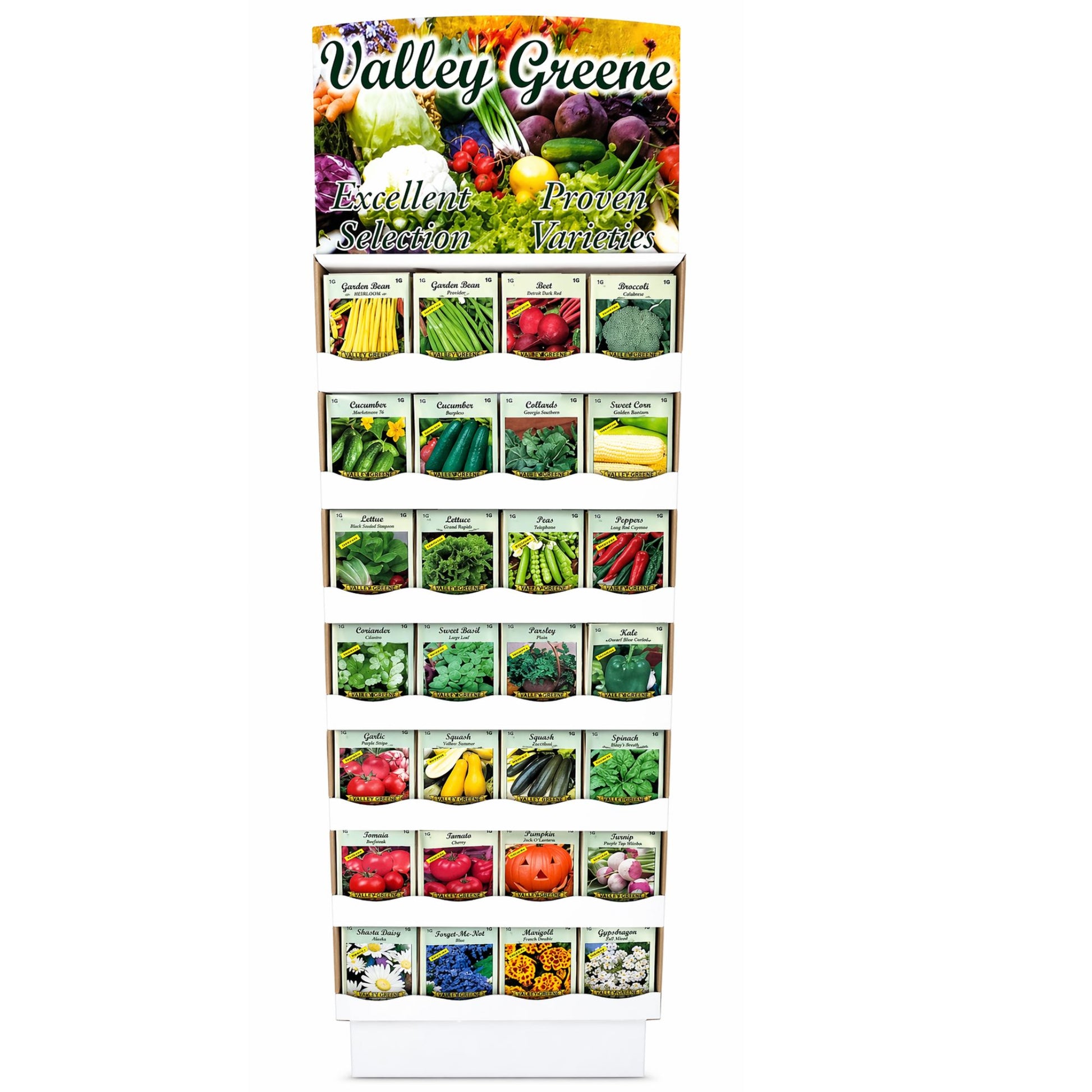 Floor Display Including 1200 Pc Assorted Vegetable, Herb & Flower Seeds by Valley Greene Seeds Edible Plant Seeds product