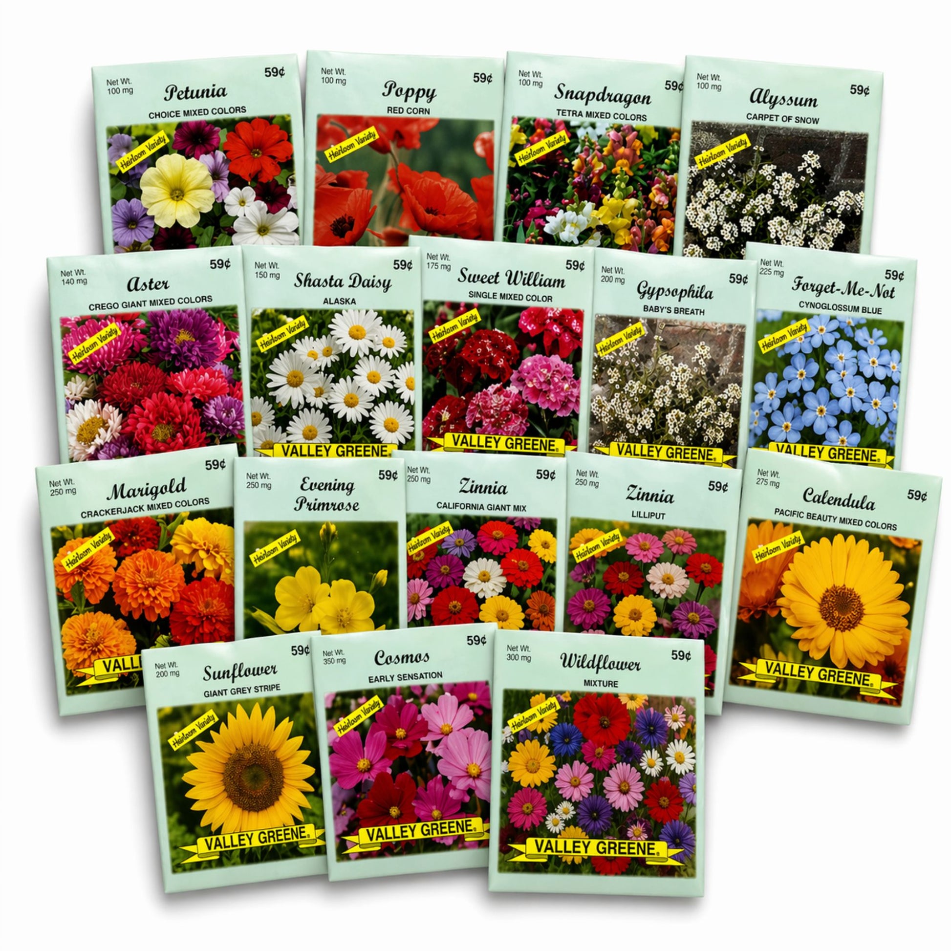 Floor Display Including 1200 Pc Assorted Vegetable, Herb & Flower Seeds by Valley Greene Seeds Edible Plant Seeds size and