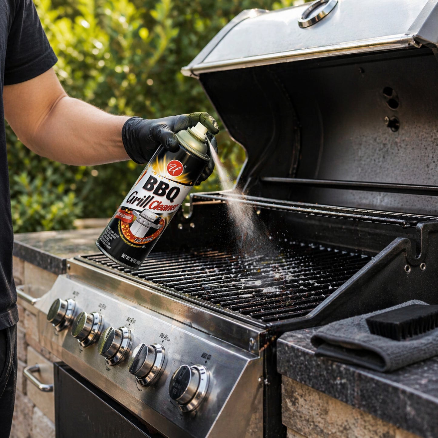 BBQ Cleaner Spray for Grill Deep Grease Fast Action
