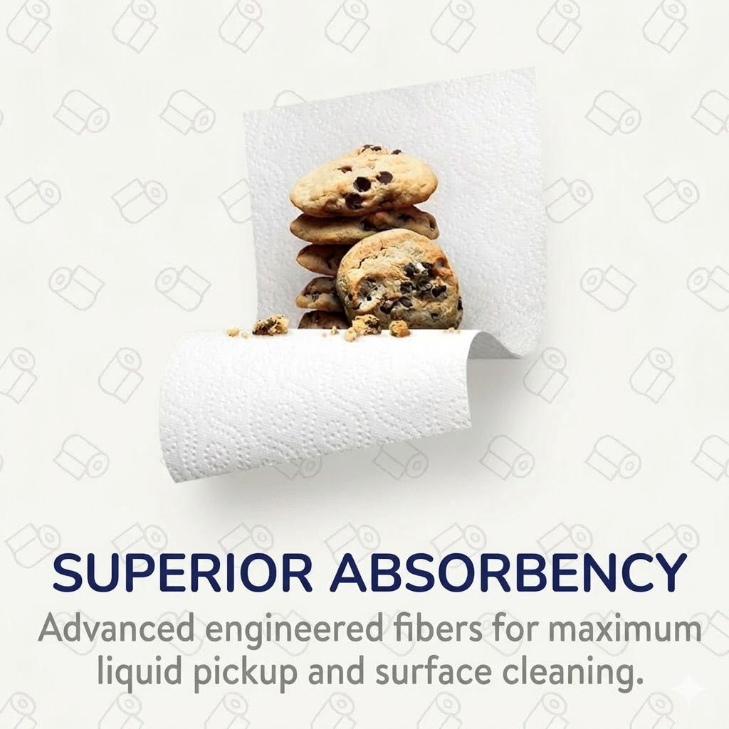 1 Roll Kitchen Roll Paper Towels Strong & Super Absorbent lifestyle use image