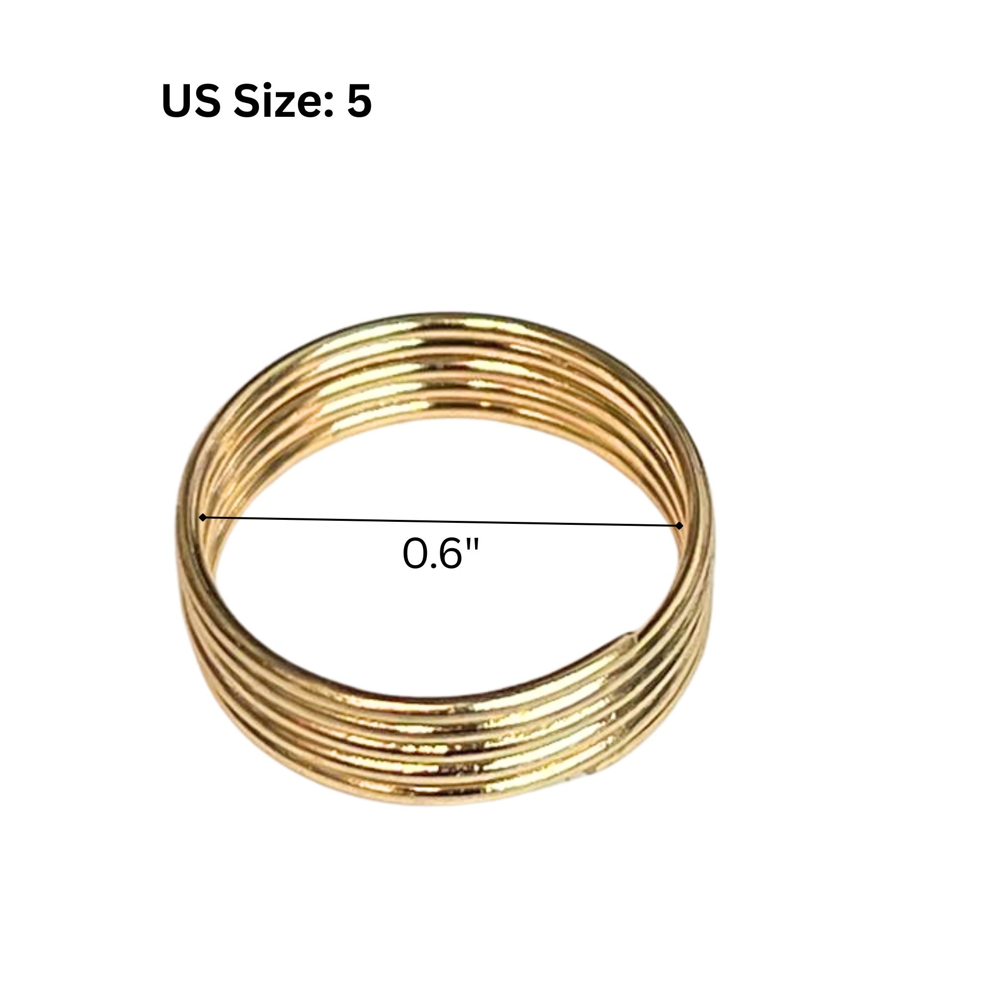 Gold Tone Multi Band Style Ring – US Size 5 Rings product detail image