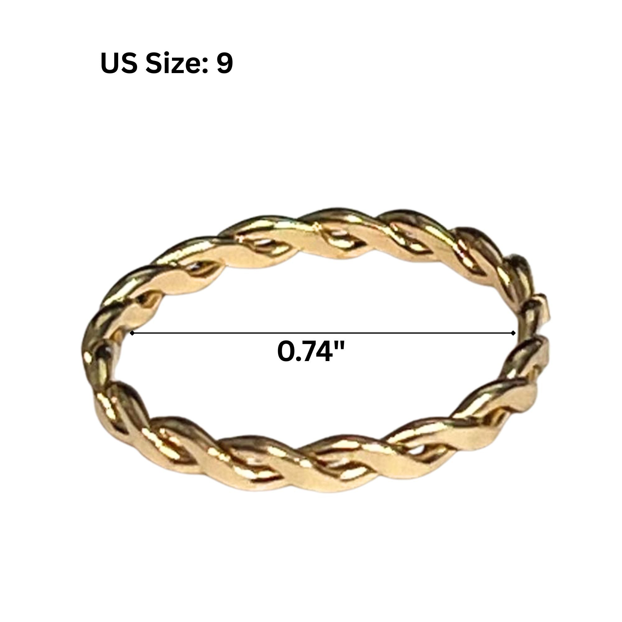 Gold Tone Twisted Band Ring – US Size 9 Rings product detail image