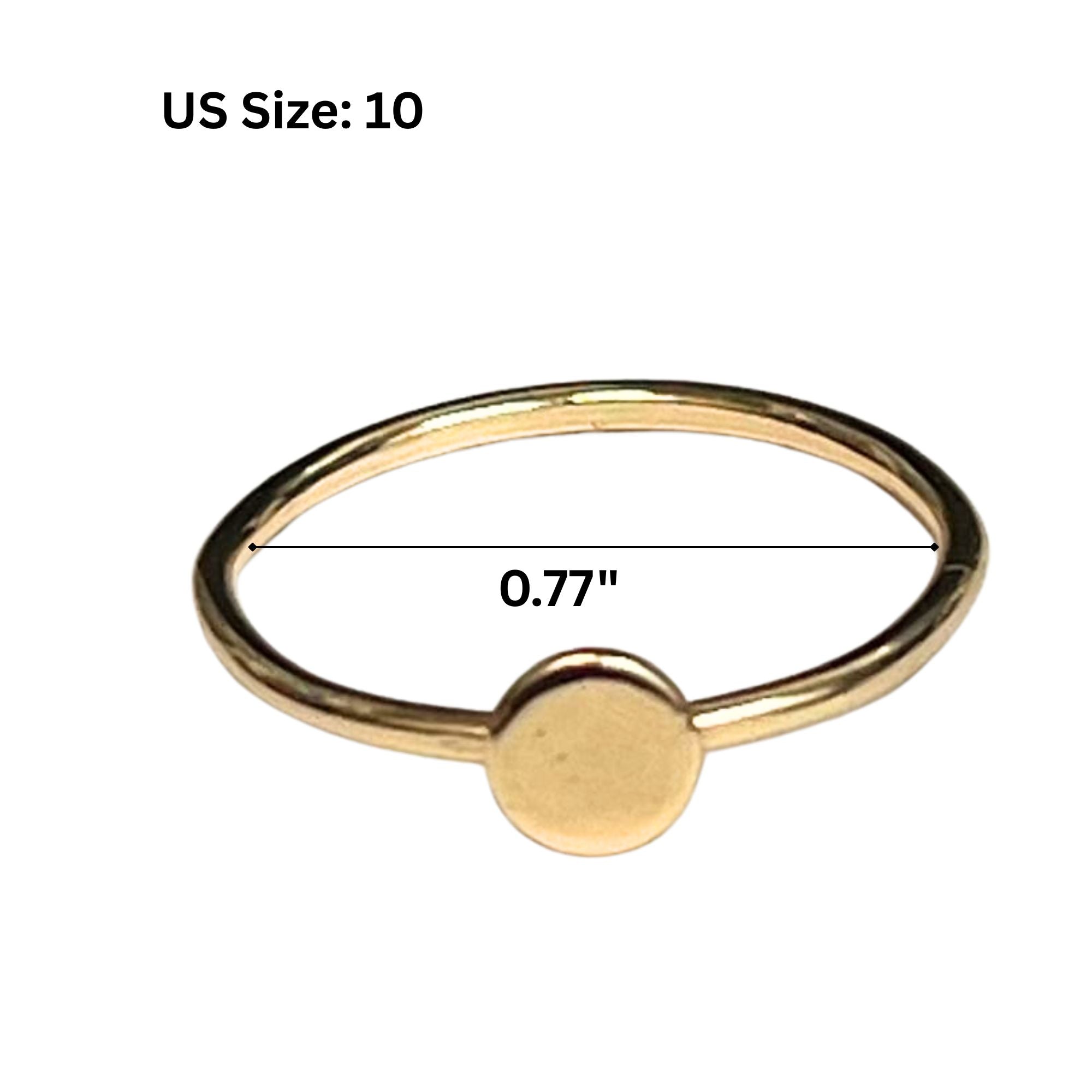 Gold Tone Minimalist Dot Ring – US Size 10 Rings product detail image