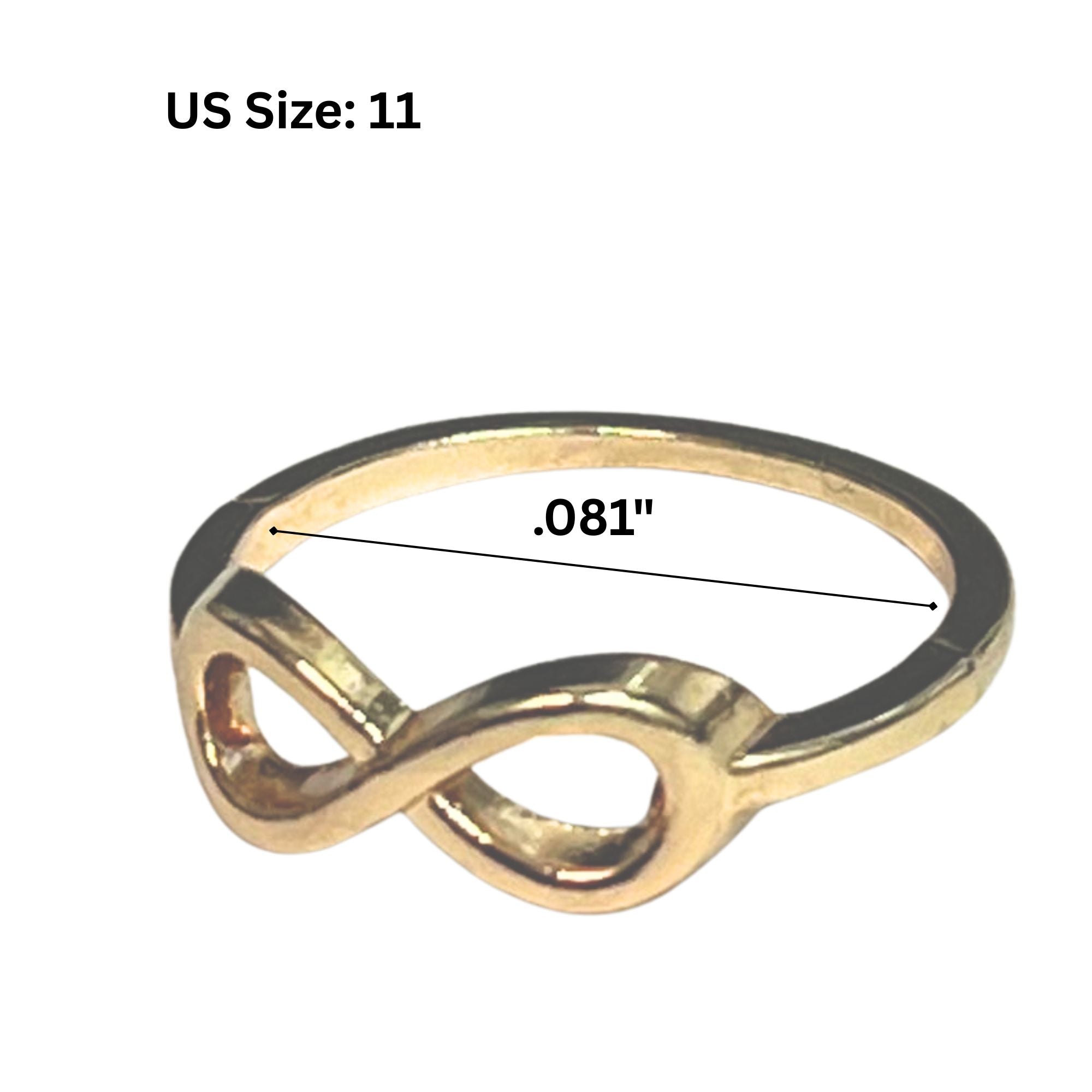 Gold Tone Infinity Symbol Ring – US Size 11 Rings product detail image
