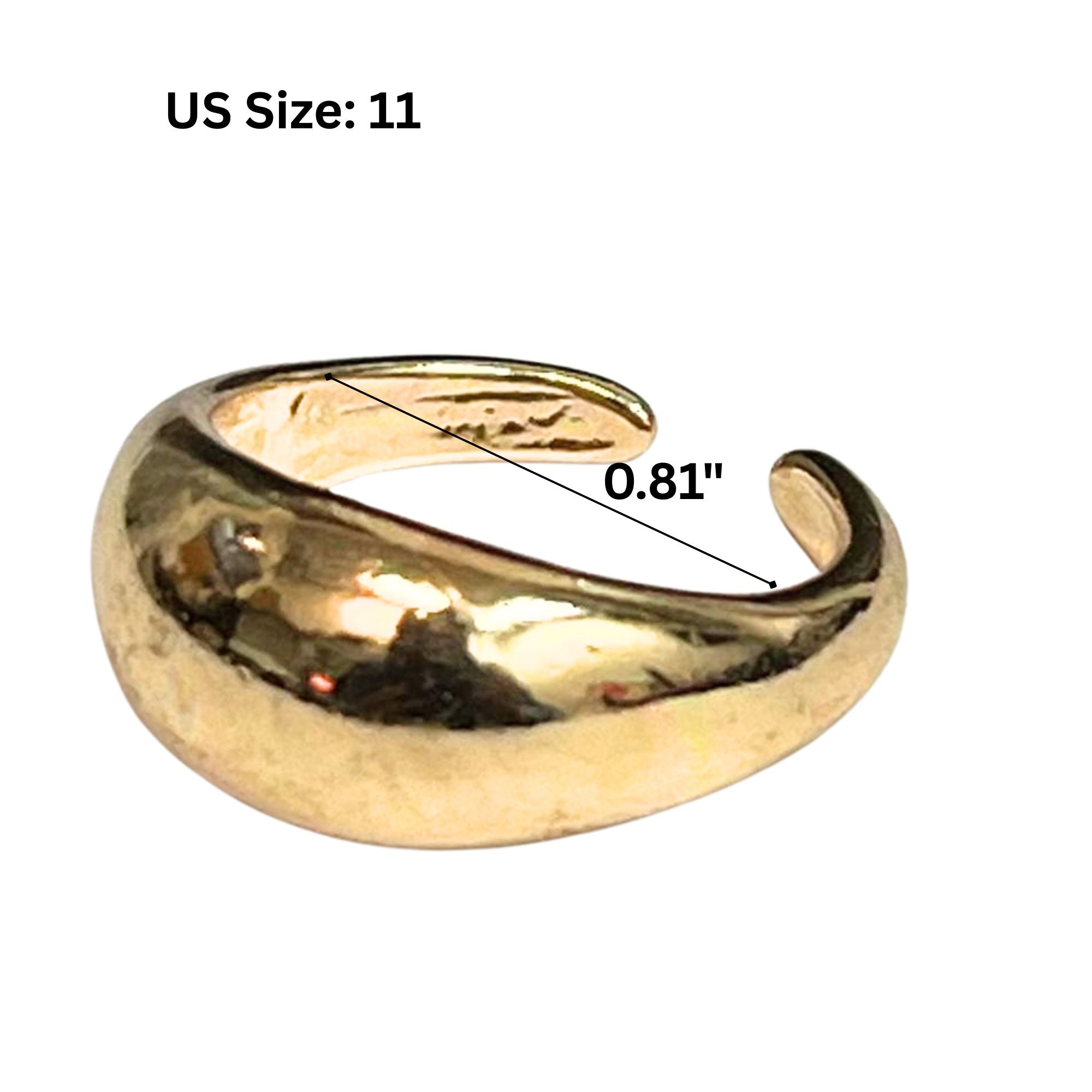 Gold Tone Adjustable Ring – US Size 11 Rings product detail image