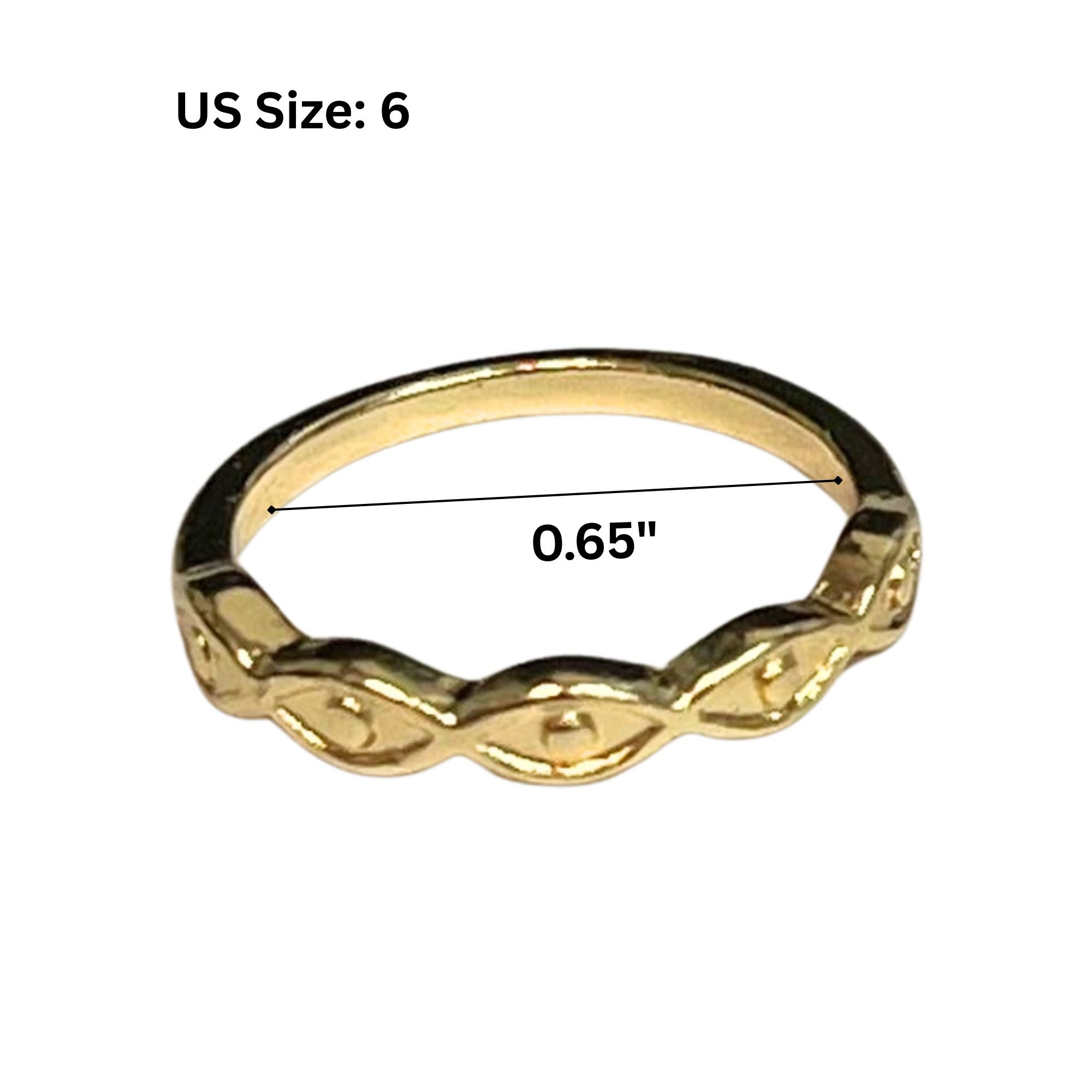 Gold Tone Patterned Band Ring – US Size 6 Rings product detail image