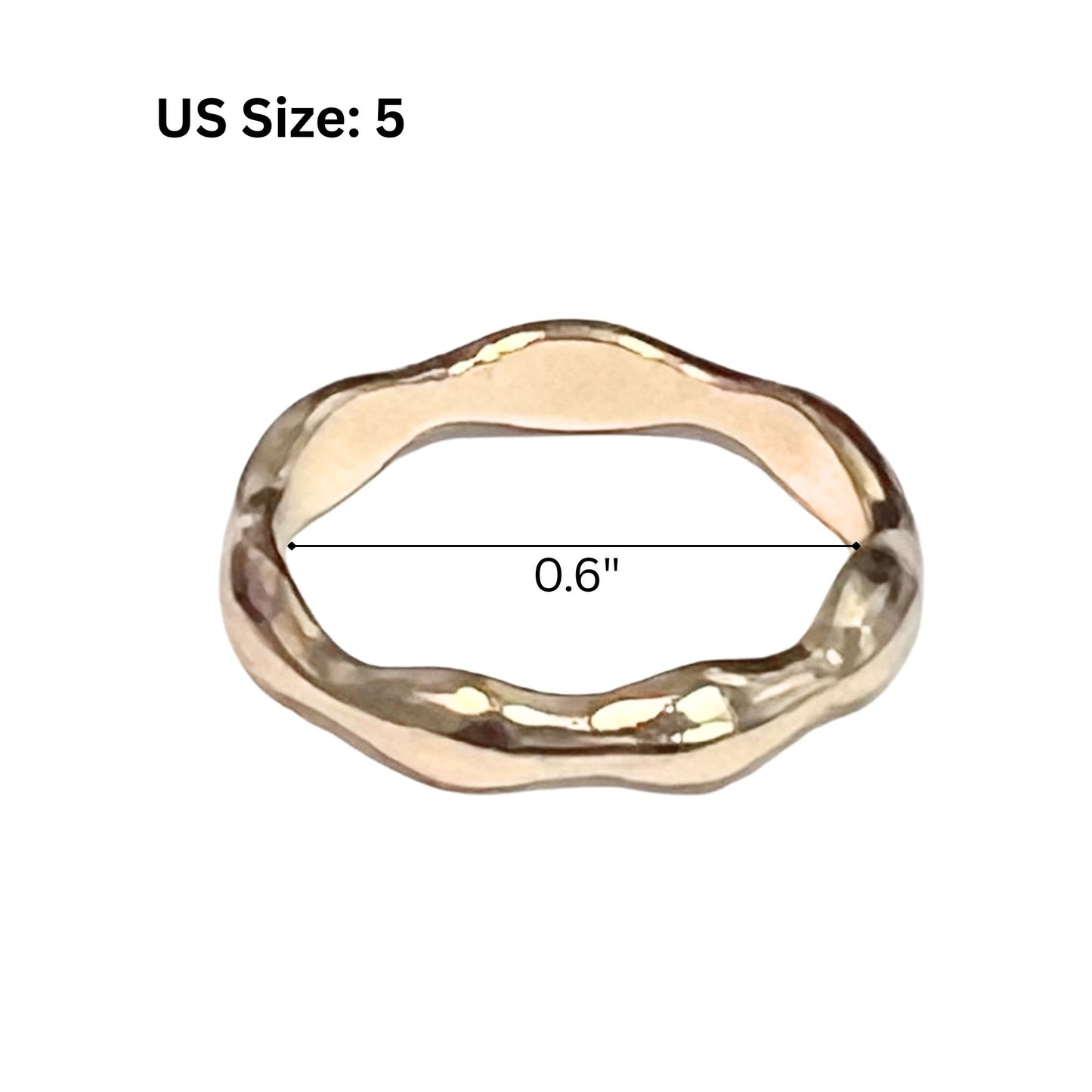 Wavy Gold Tone Fashion Ring – US Size 5 Rings product detail image