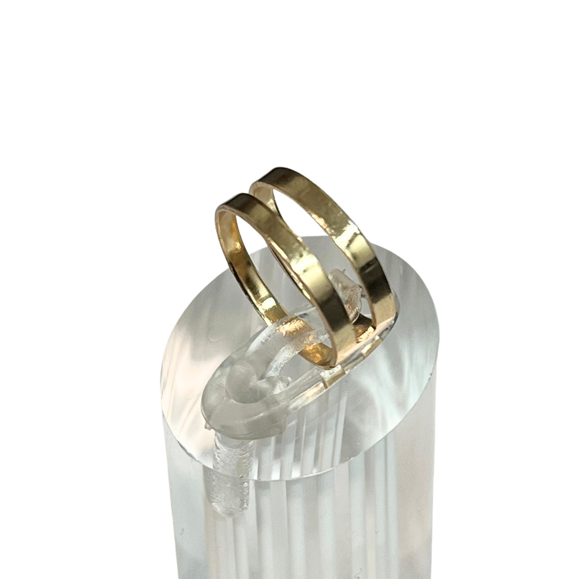 Double Band Open Cut Gold Tone Ring – US Size 4 Rings main product image