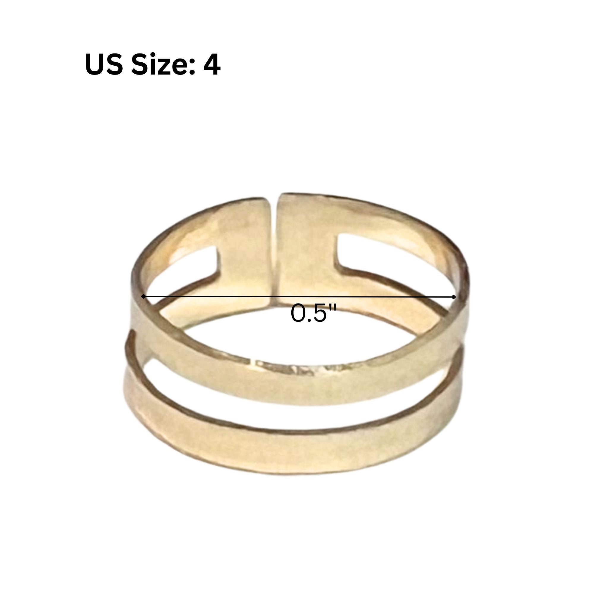 Double Band Open Cut Gold Tone Ring – US Size 4 Rings product detail image