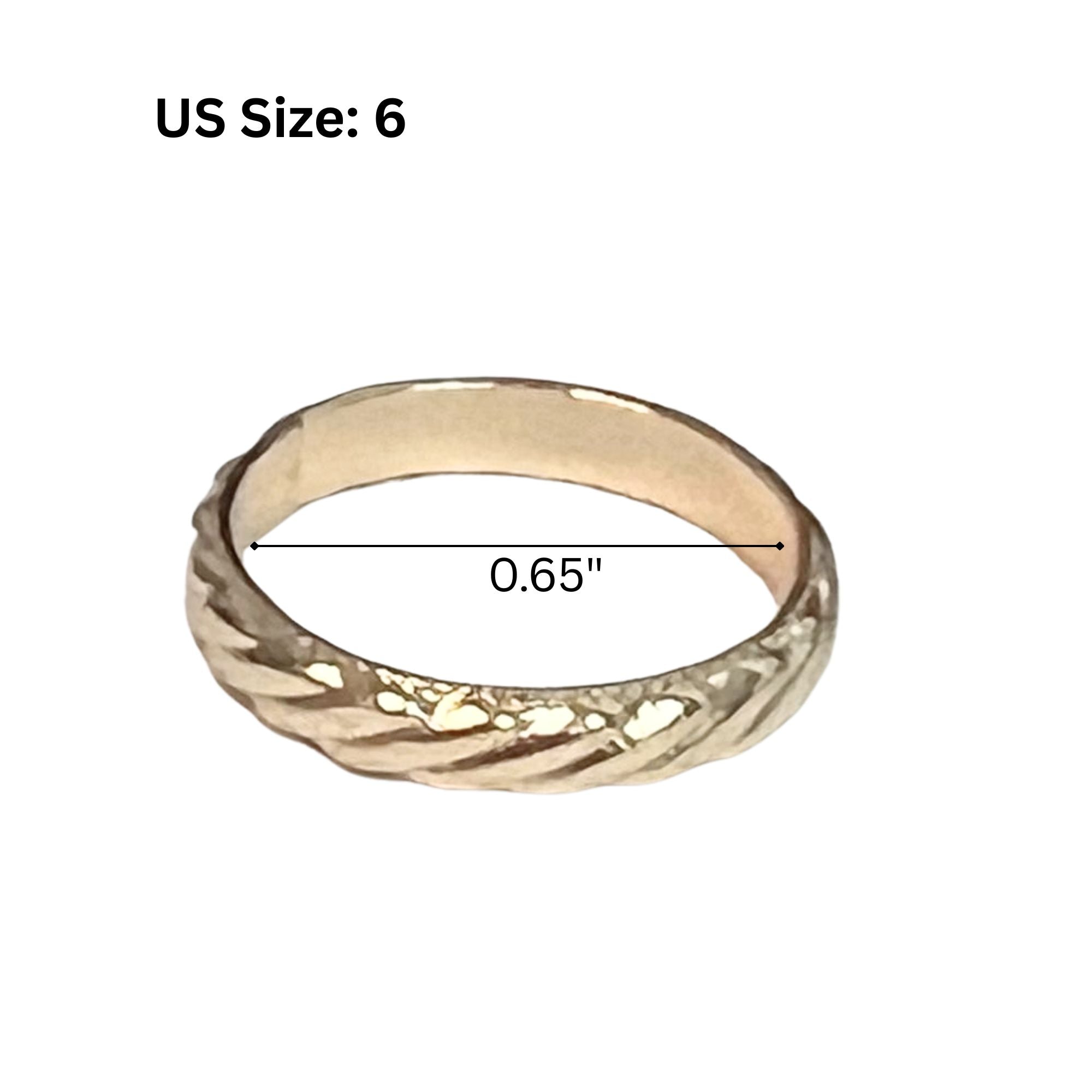 Twisted Texture Gold Tone Band Ring – US Size 6 Rings product detail image