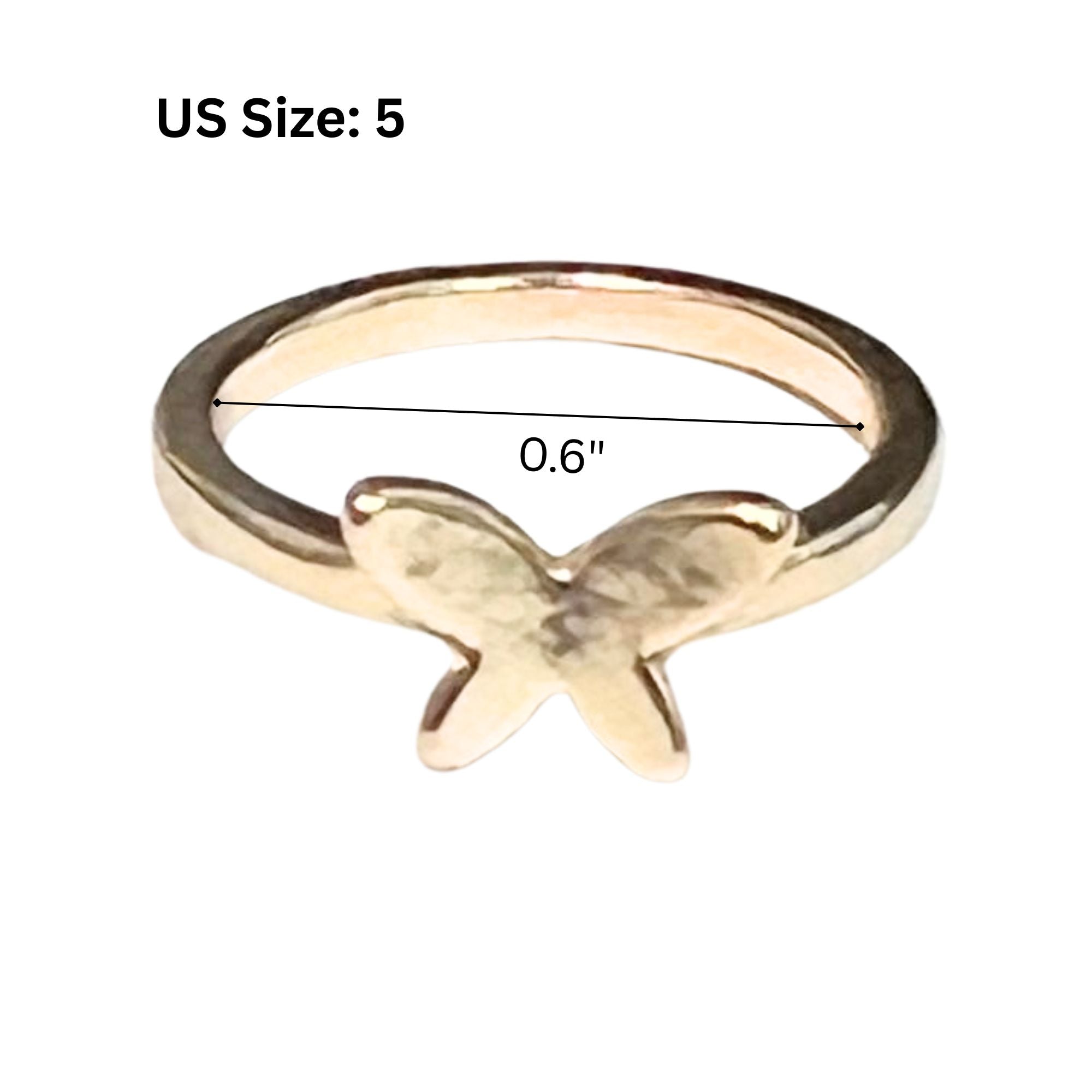 Gold Tone Butterfly Ring – Simple Fashion Accessory Rings product detail image