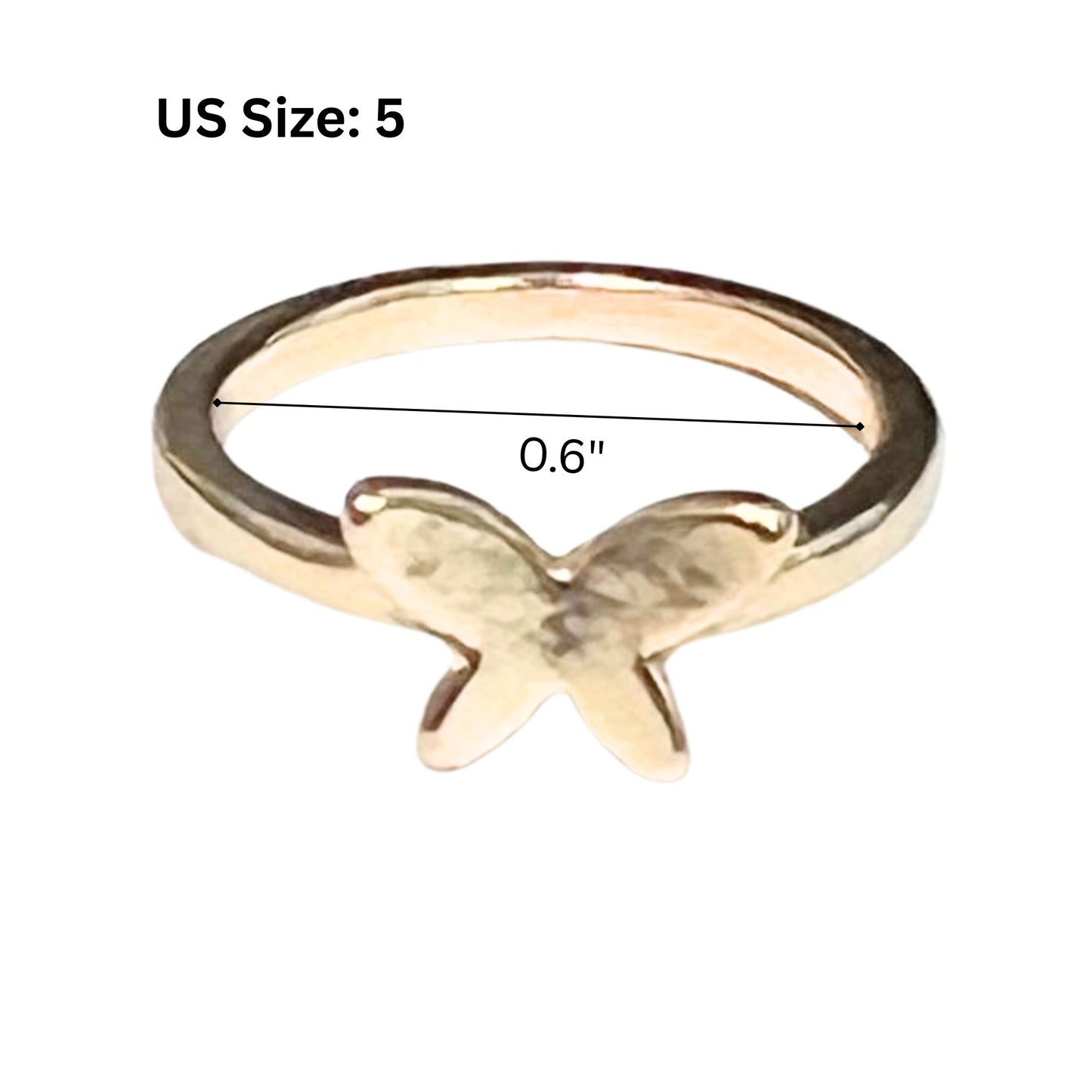 Gold Tone Butterfly Ring – Simple Fashion Accessory Rings product detail image