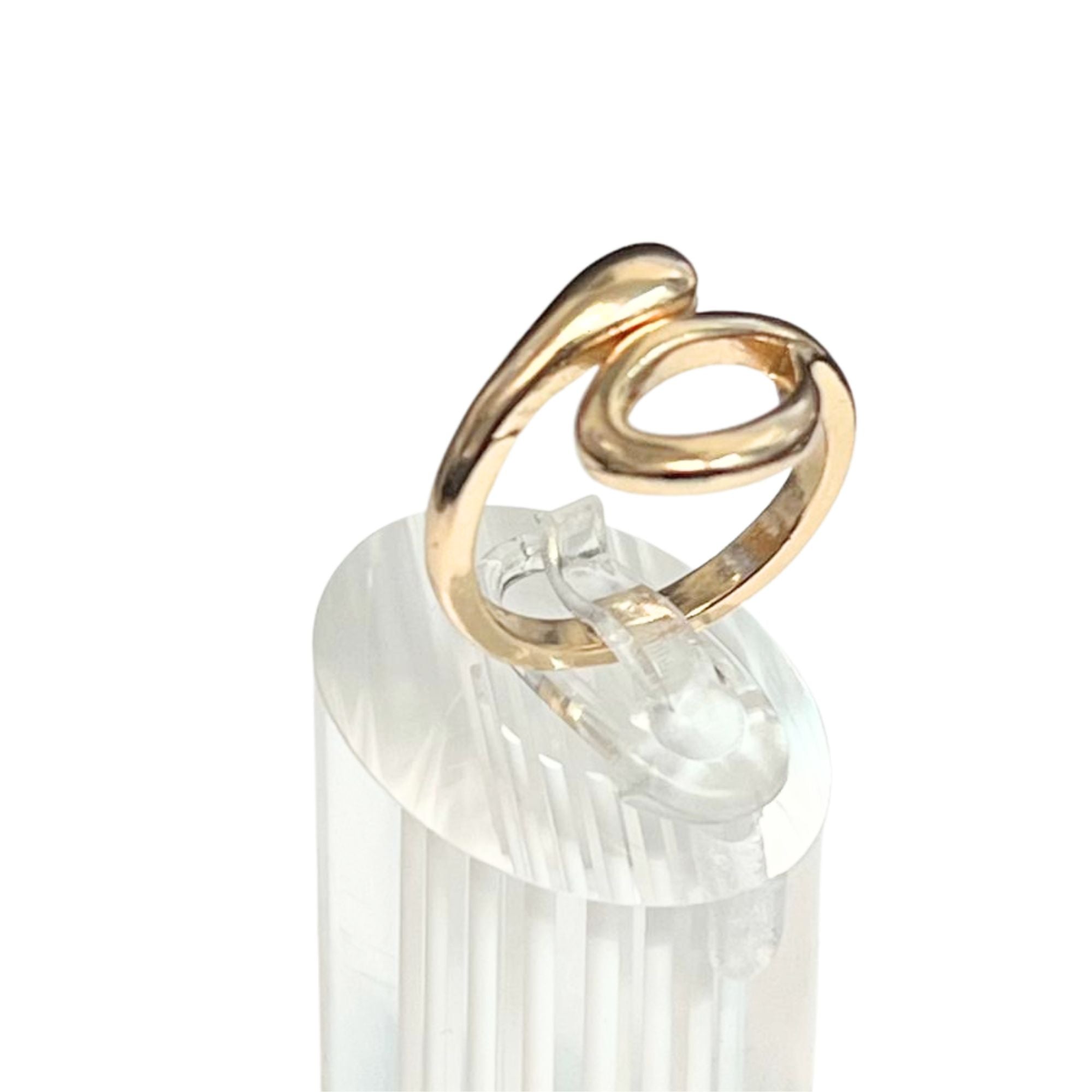 Gold Tone Abstract Twist Ring US Size 10 Rings size and feature image