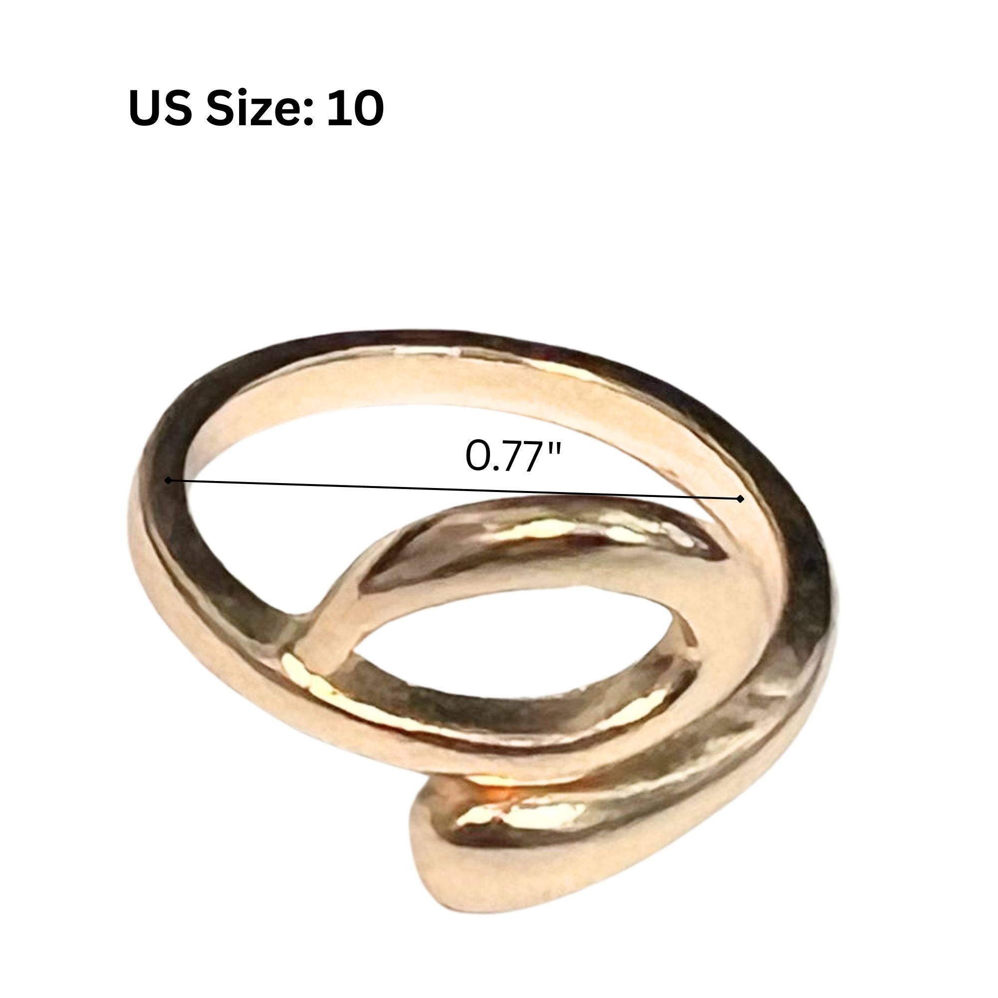 Gold Tone Abstract Twist Ring US Size 10 Rings product detail image