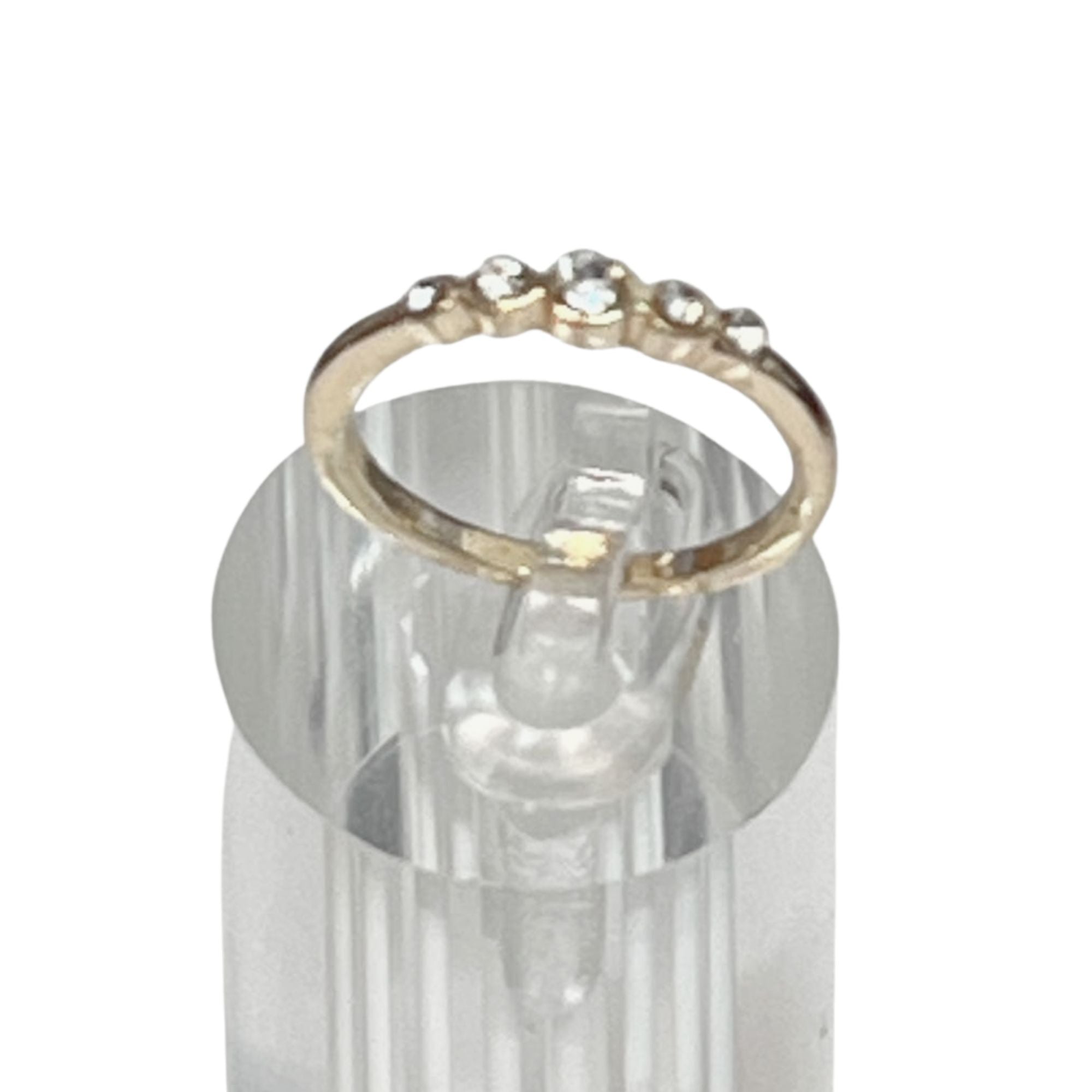 Gold Tone Dainty Crystal Band Ring US Size 8 Rings main product image