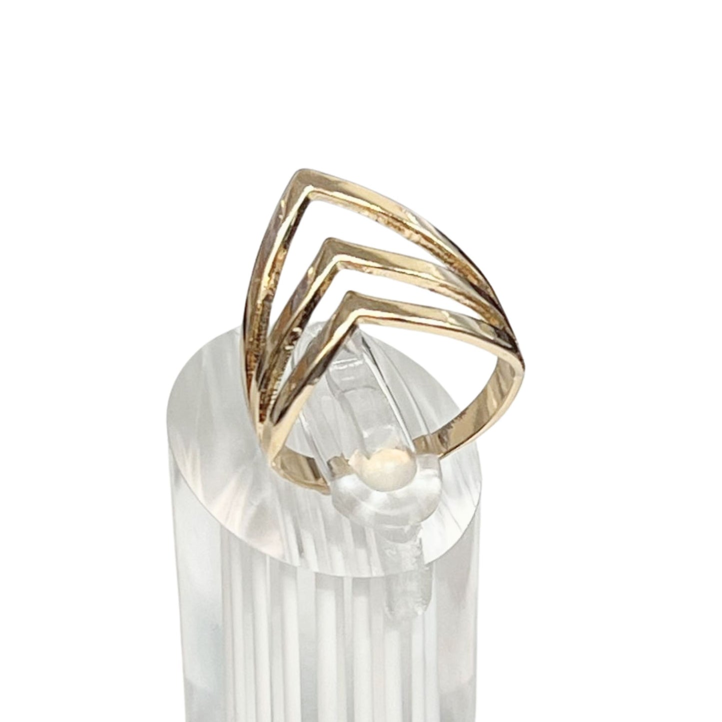 Gold Tone Triple Chevron Ring – US Size 9 Rings size and feature image