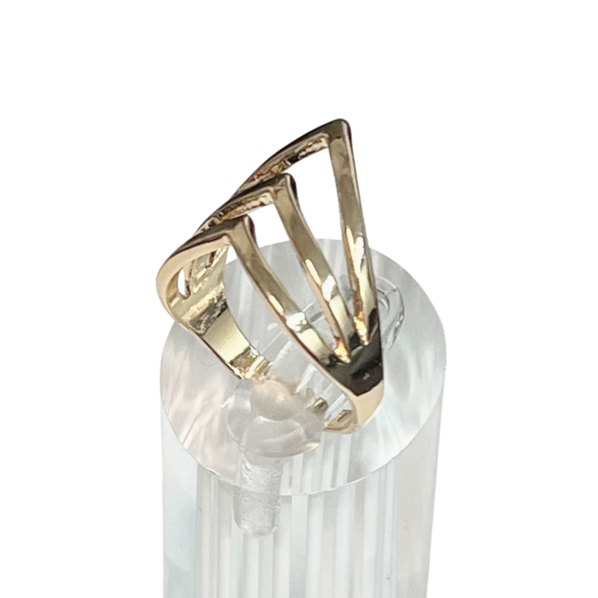 Gold Tone Triple Chevron Ring – US Size 9 Rings main product image