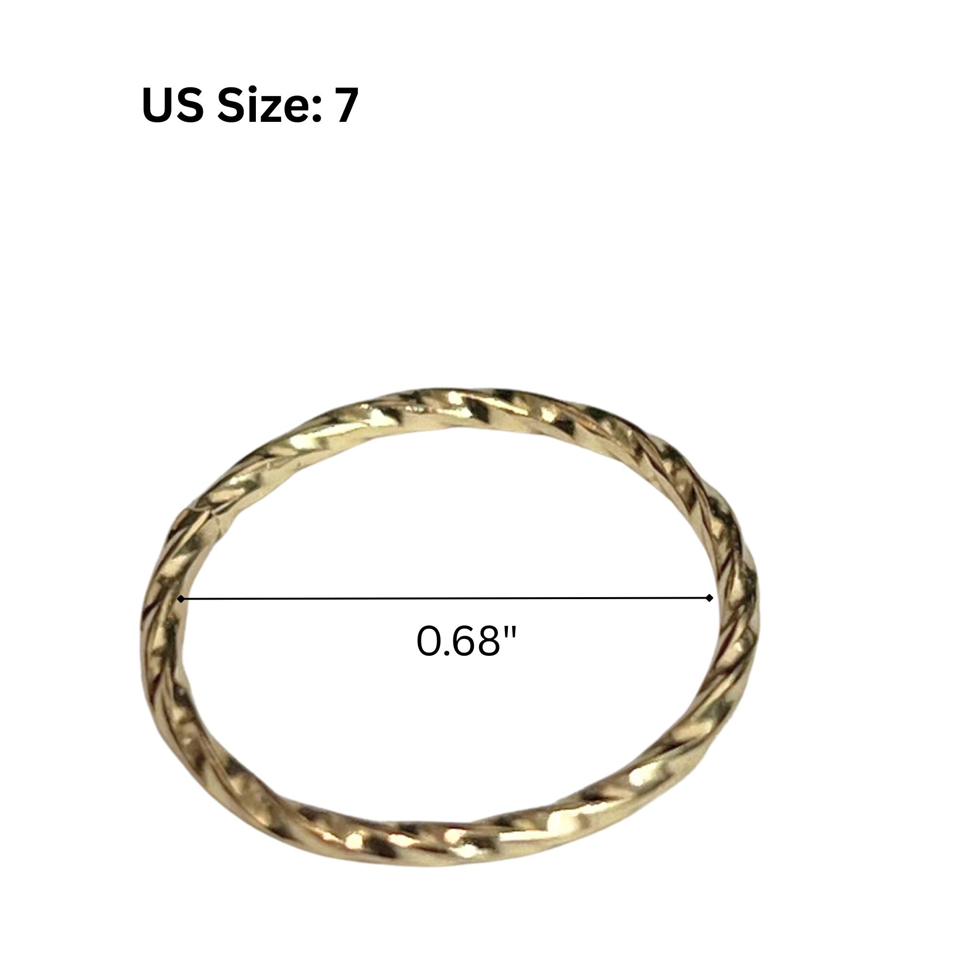 Gold Tone Twisted Band Ring – US Size 7 Rings product detail image