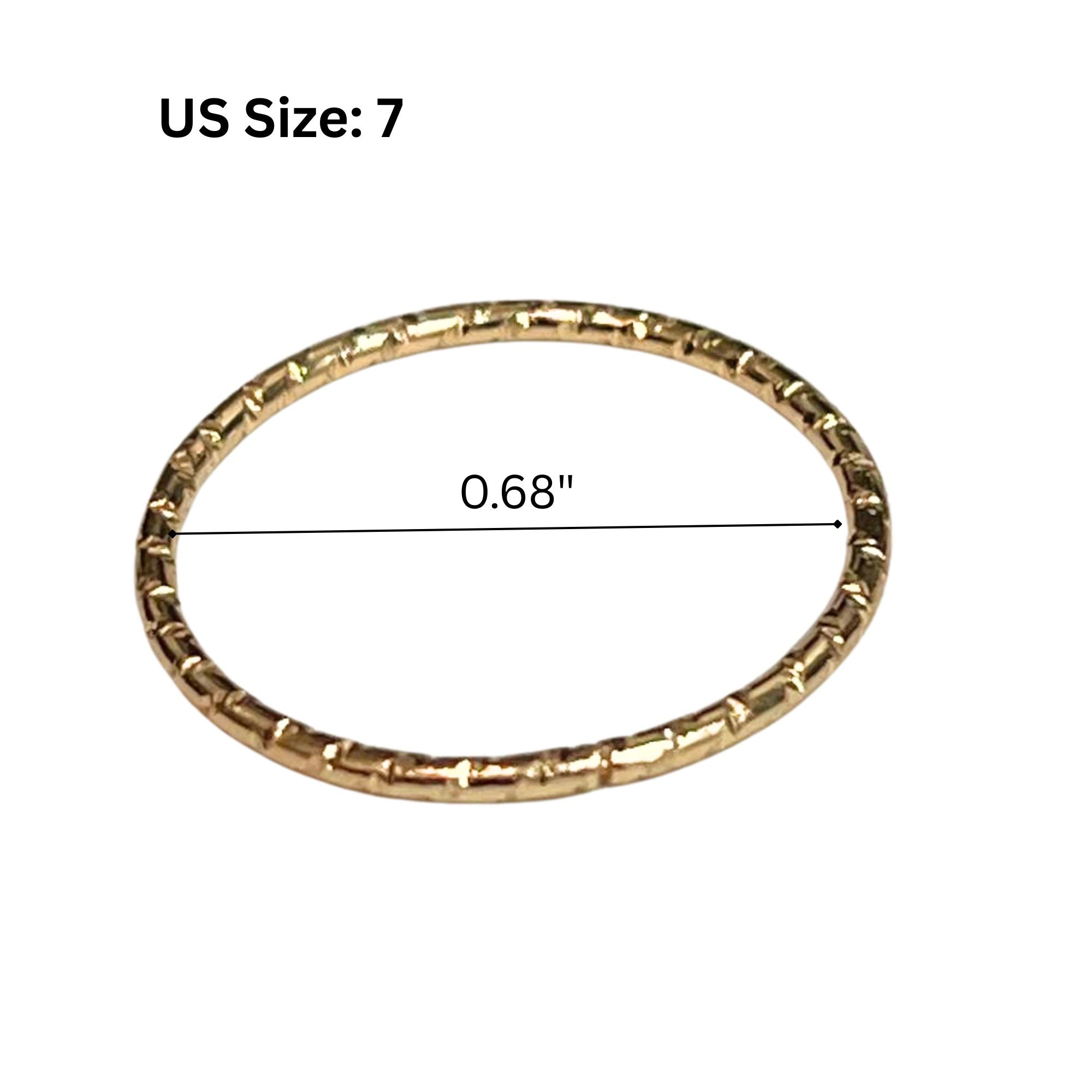 Gold Tone Textured Stacking Ring US Size 7 Jewelry Rings product detail image