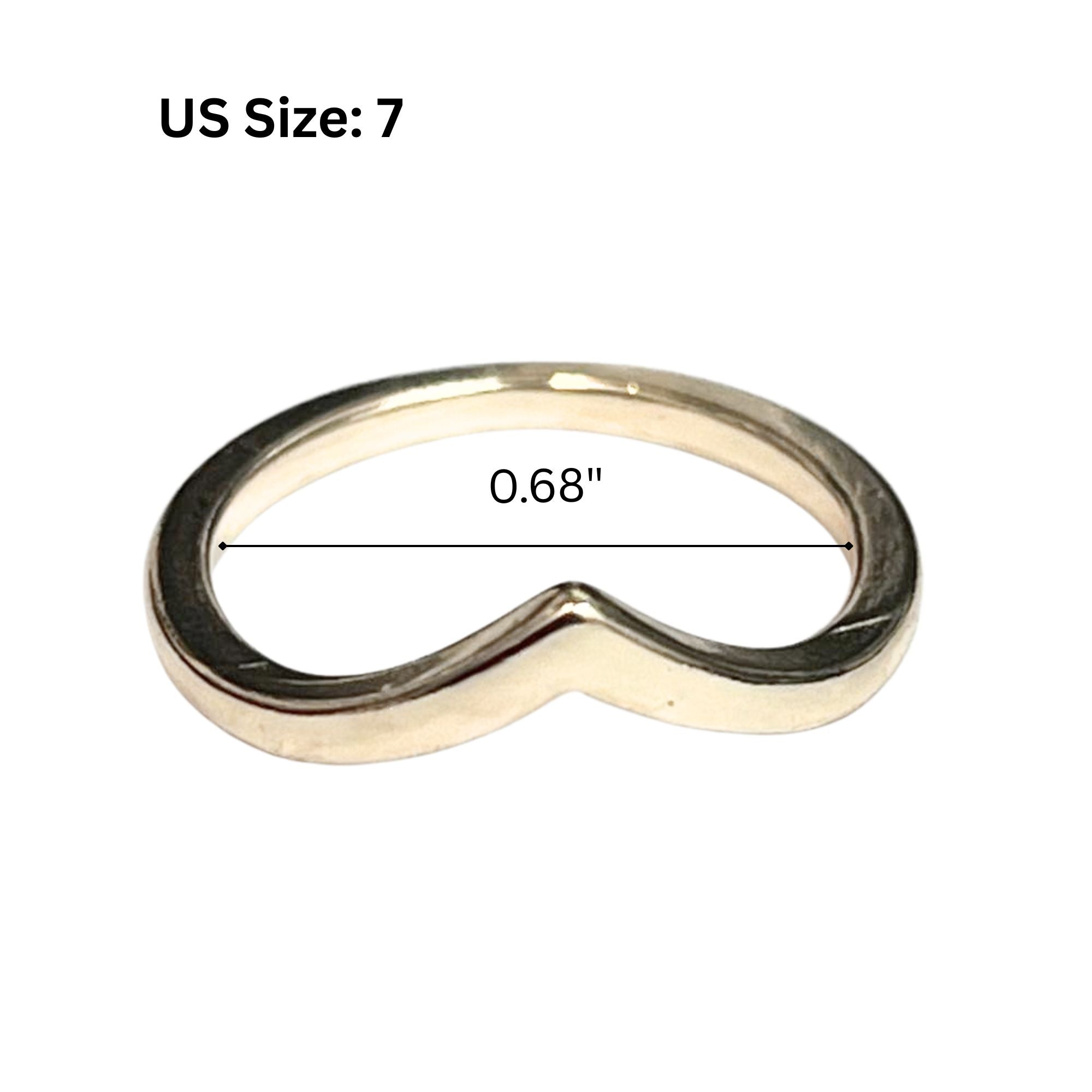 Gold Tone Chevron V Shape Ring US Size 7 Jewelry Rings product detail image