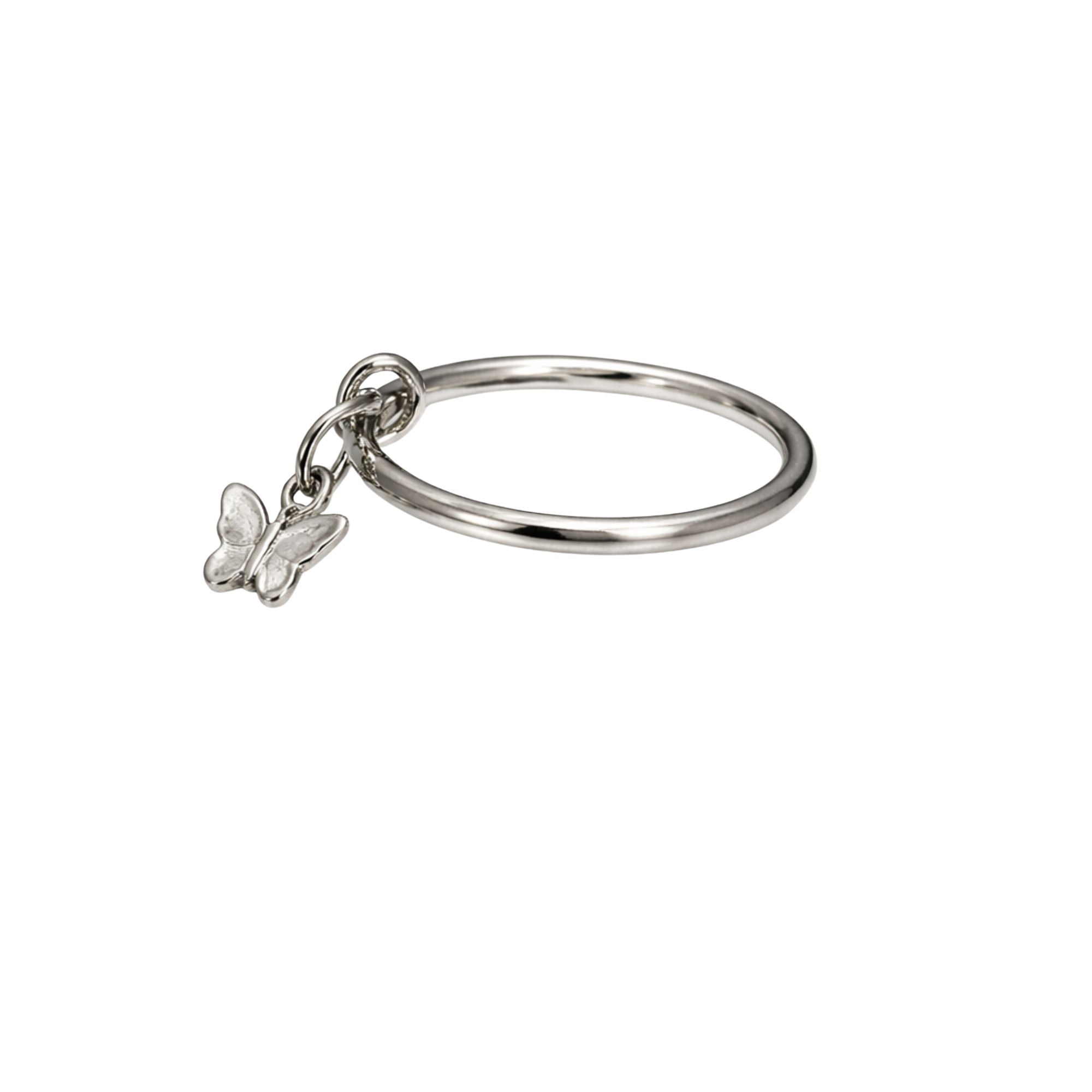 Silver Tone Butterfly Charm Ring Size 5 product detail image