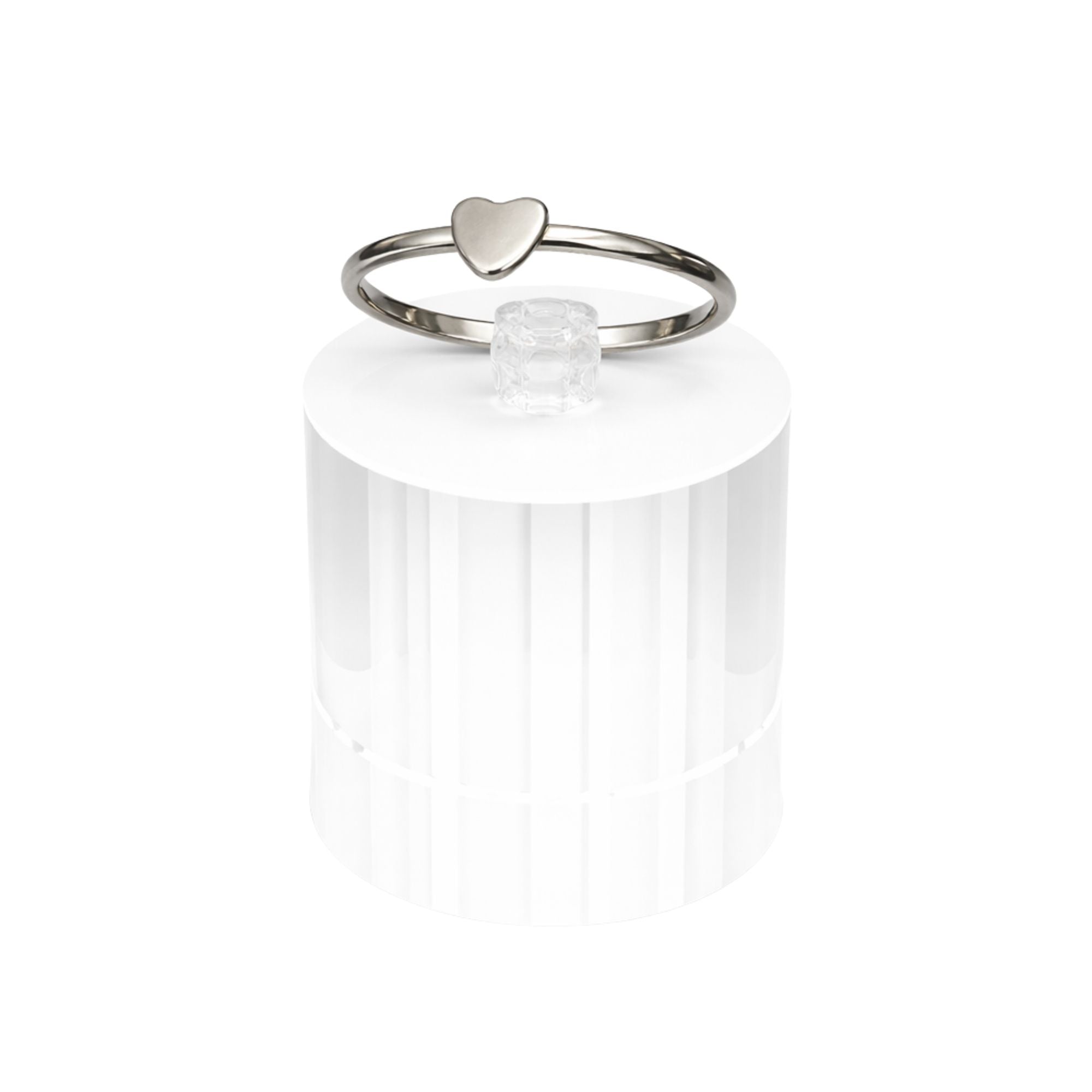 Silver Tone Dainty Heart Ring Size 6 main product image