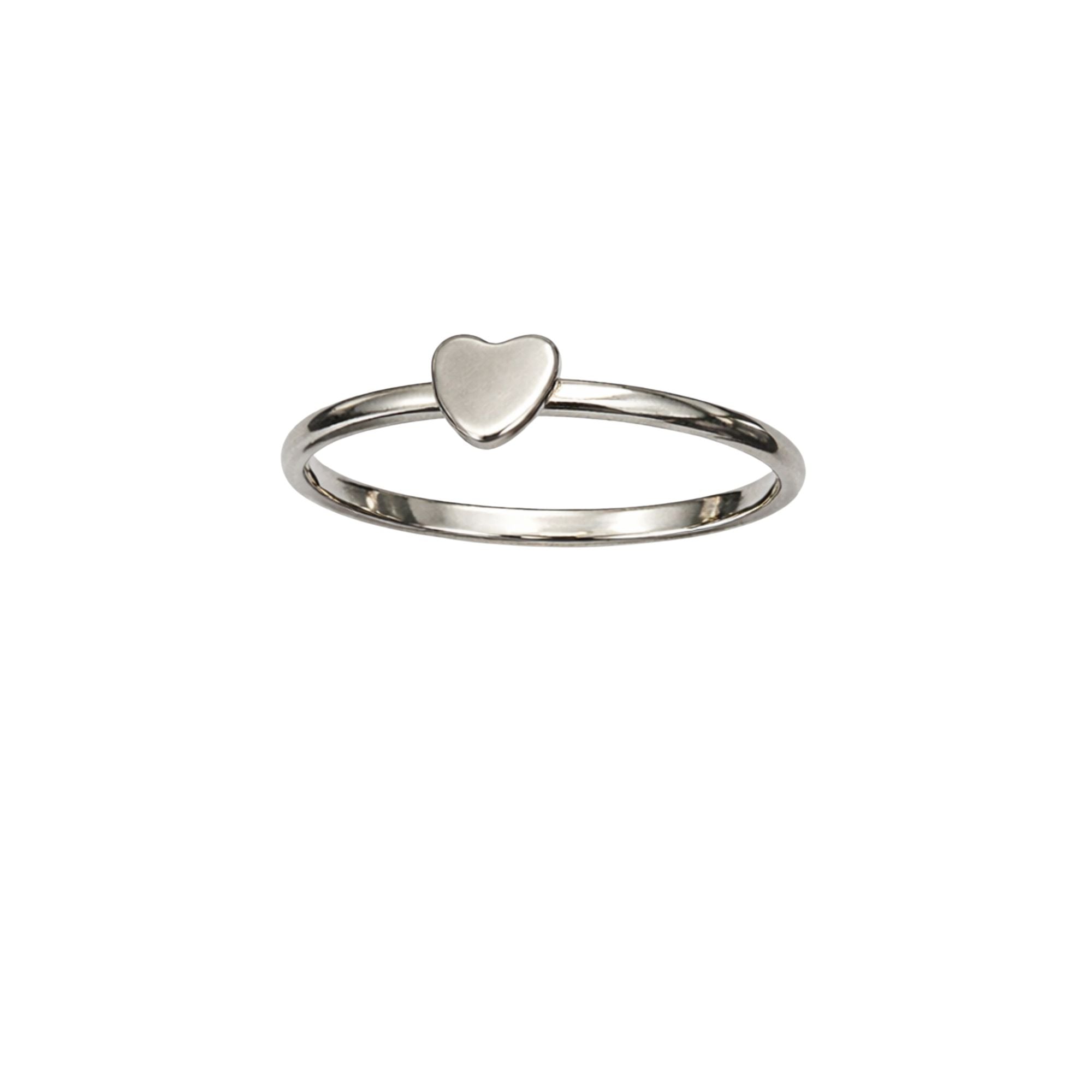Silver Tone Dainty Heart Ring Size 6 product detail image