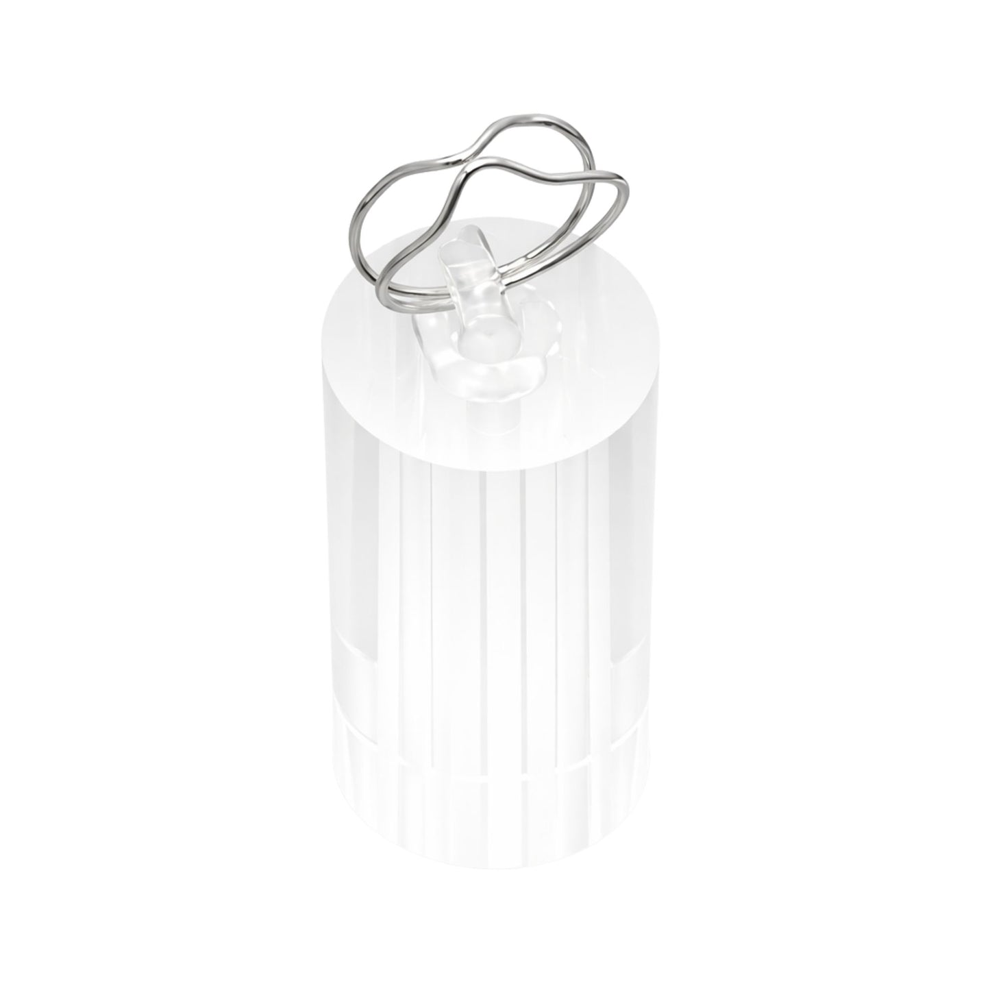 Silver Tone Double Band Wave Ring Size 8 main product image