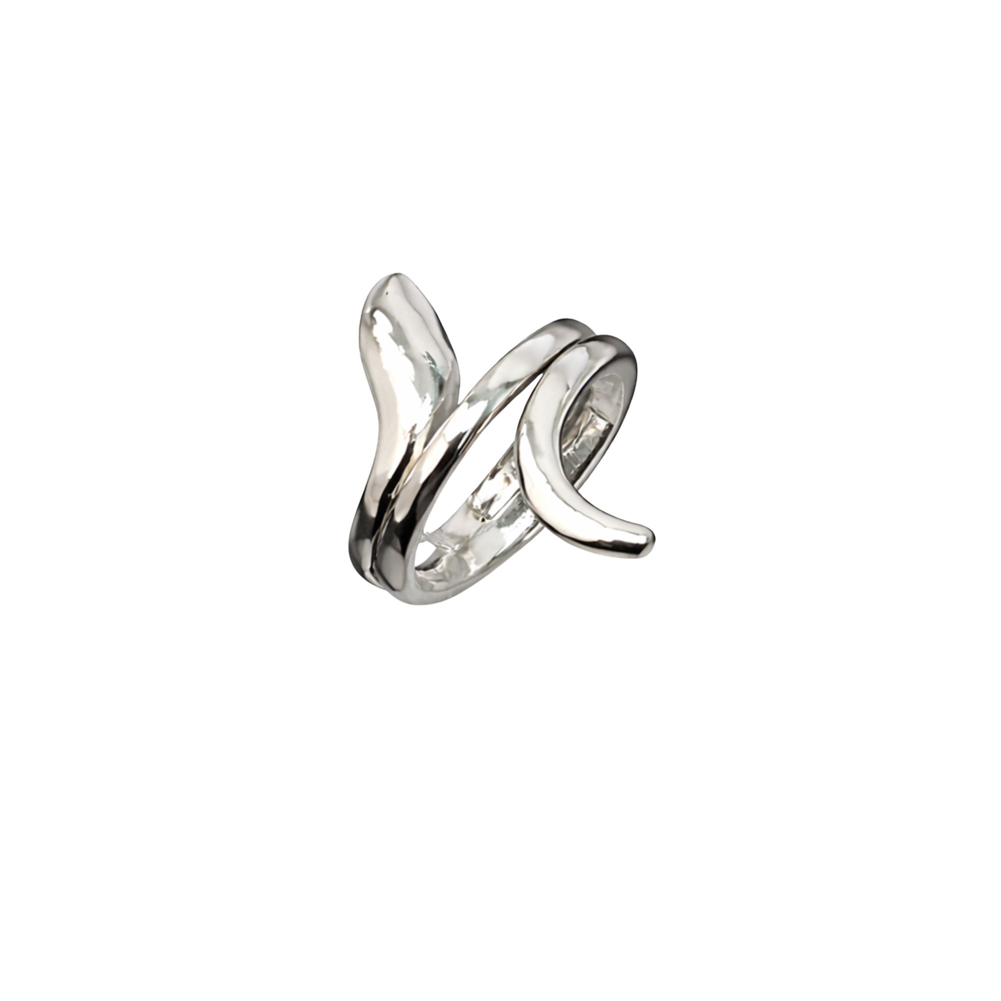 Silver Tone Wrap Spiral Ring Size 8.5 product detail image