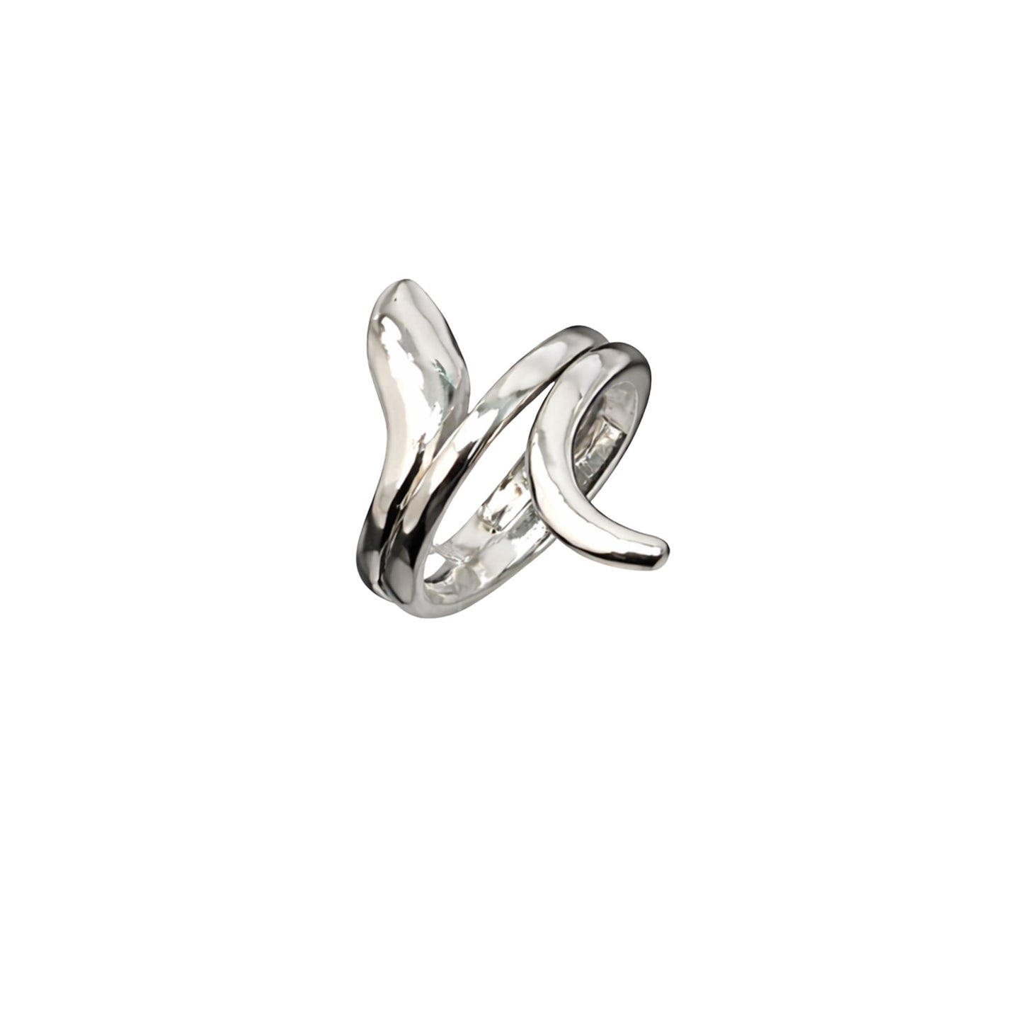 Silver Tone Wrap Spiral Ring Size 8.5 product detail image