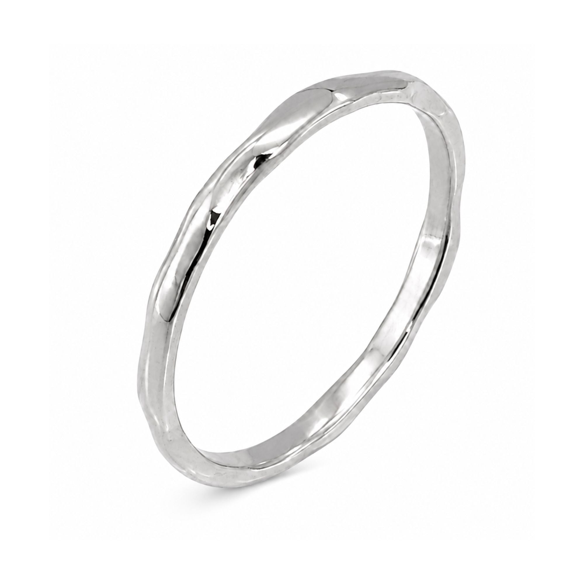 Size 6 Sterling Silver Twisted Wave Stackable Ring for Women