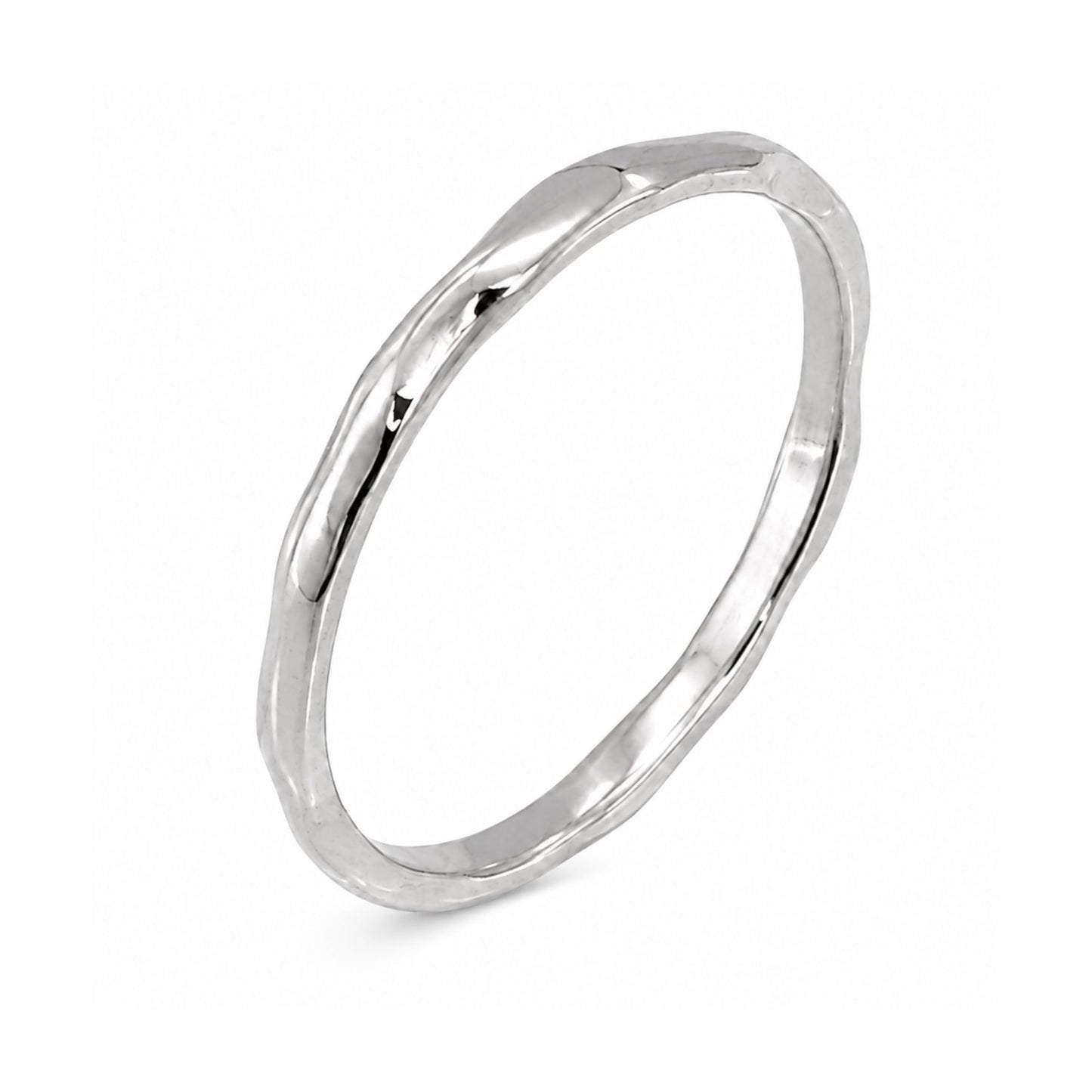 Size 6 Sterling Silver Twisted Wave Stackable Ring for Women
