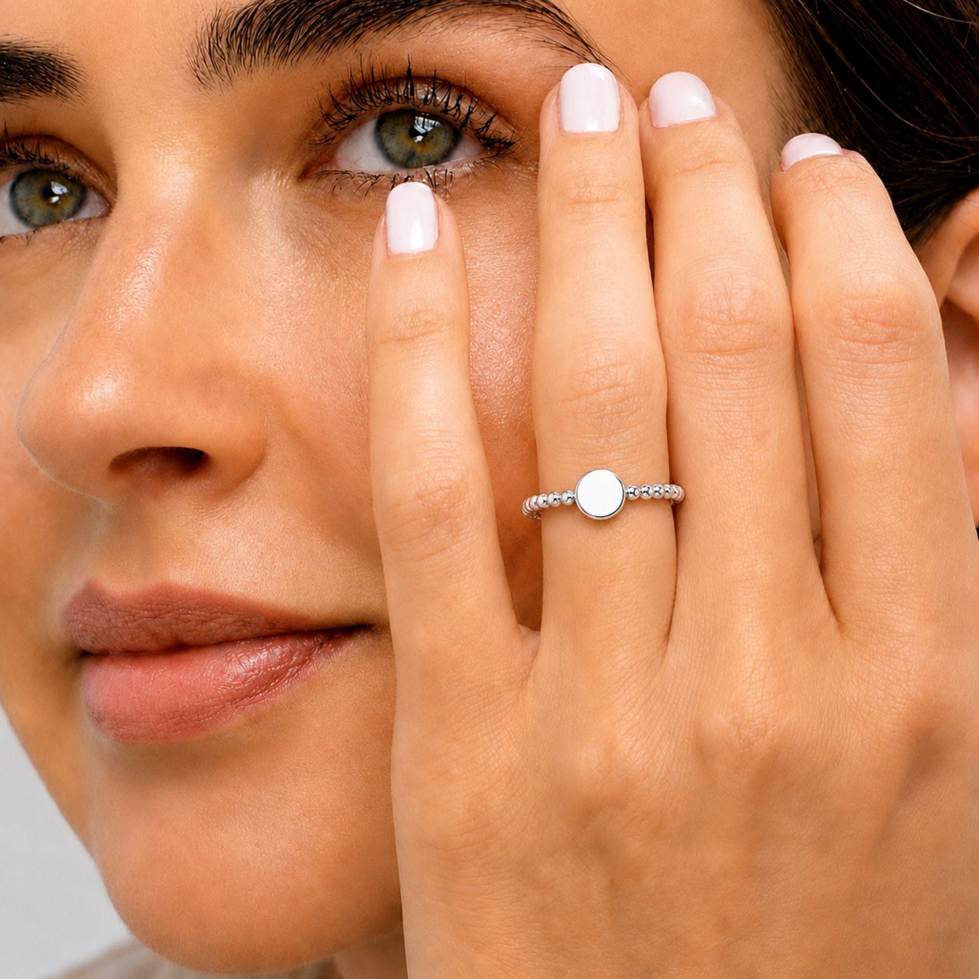 Size 5 Sterling Silver Minimalist Disc Ring Women