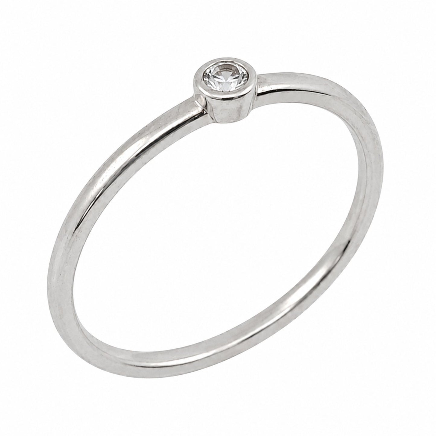 Size 6 Sterling Silver Solitaire Ring for Women