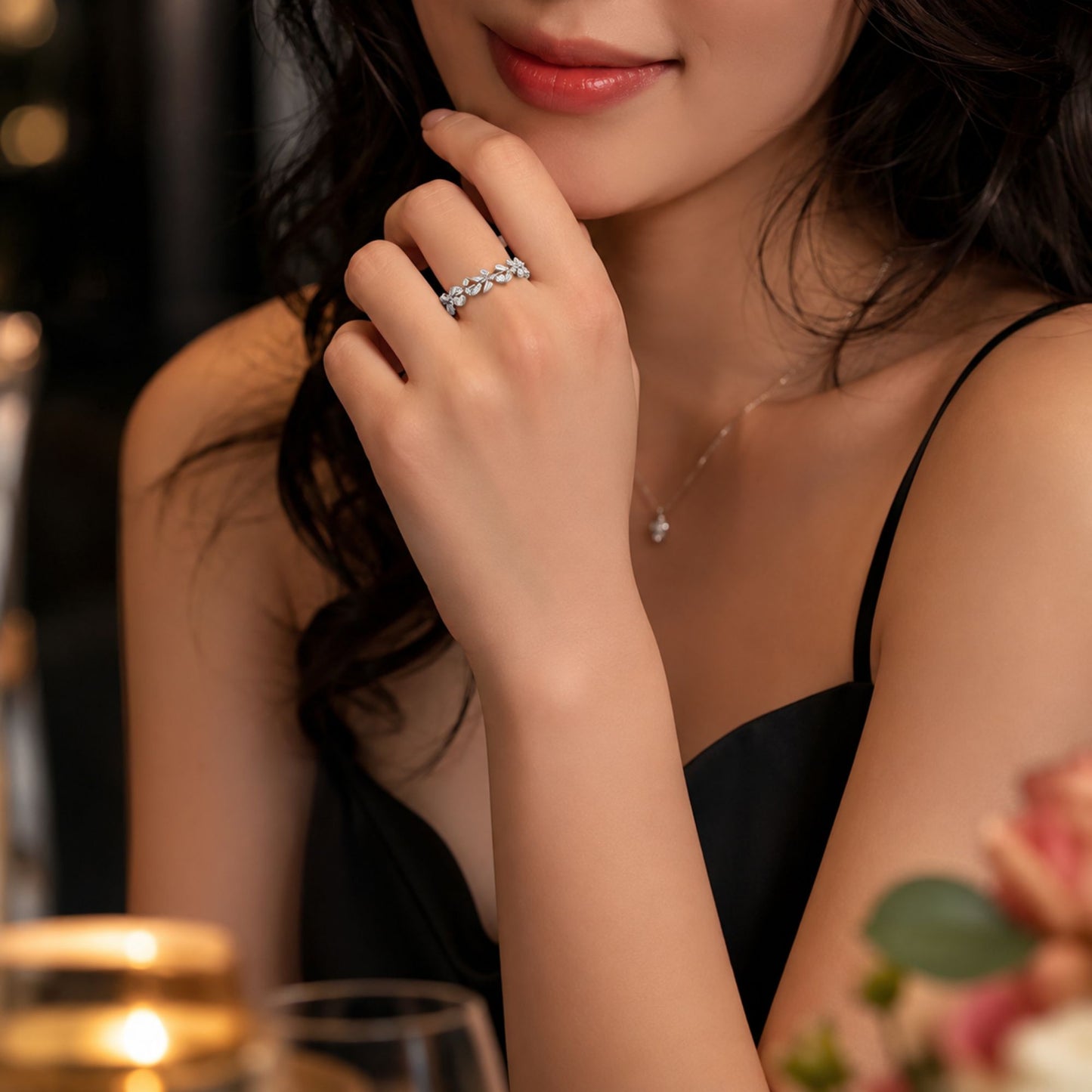 Size 6 Sterling Silver Dainty CZ Ring for Women