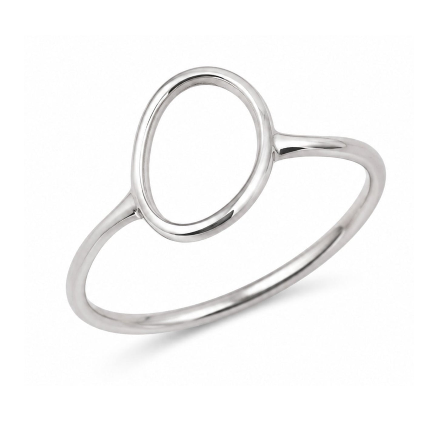 Women's Size 7 Sterling Silver Oval Geometric Ring
