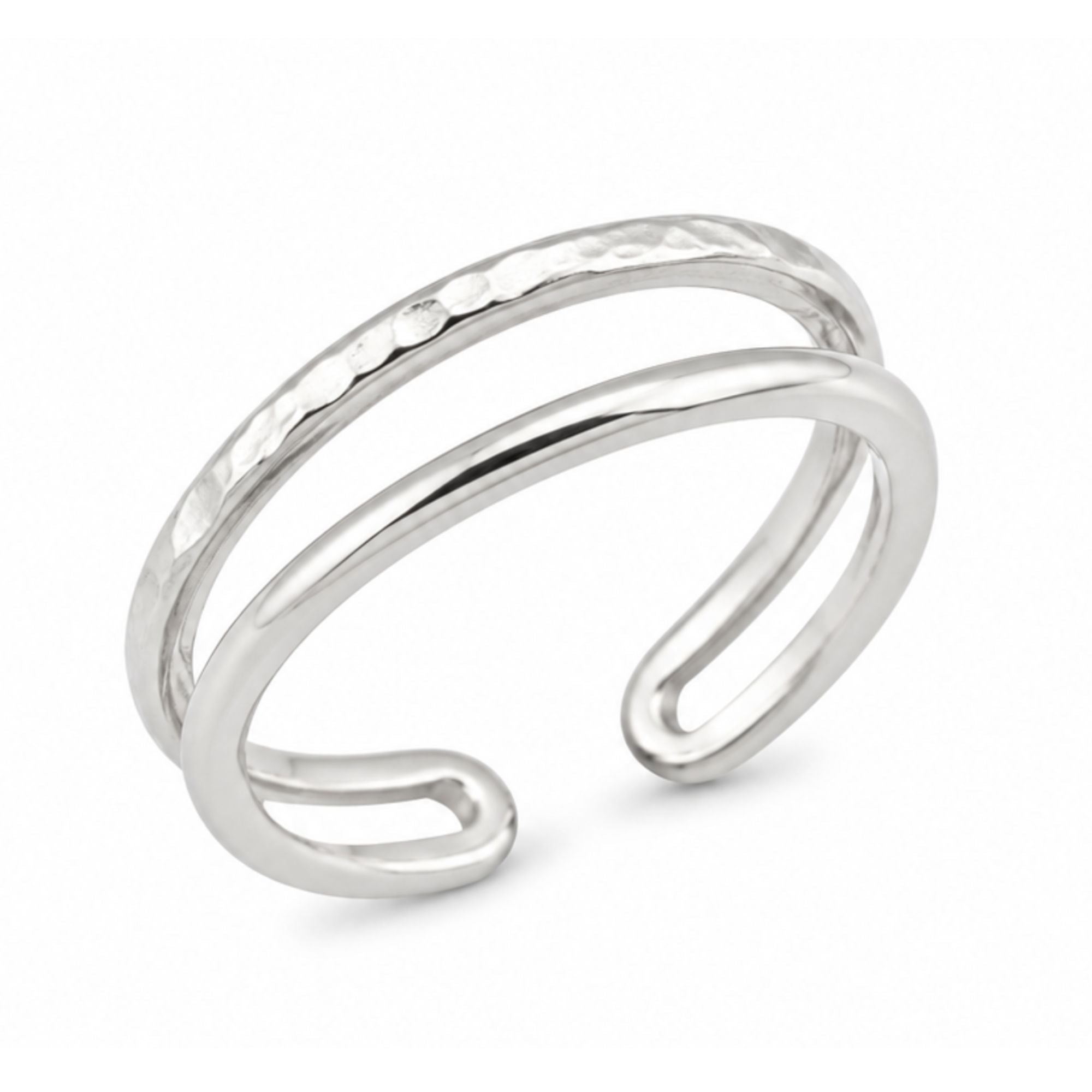 Size 6 Sterling Silver Double Band Open Ring for Women