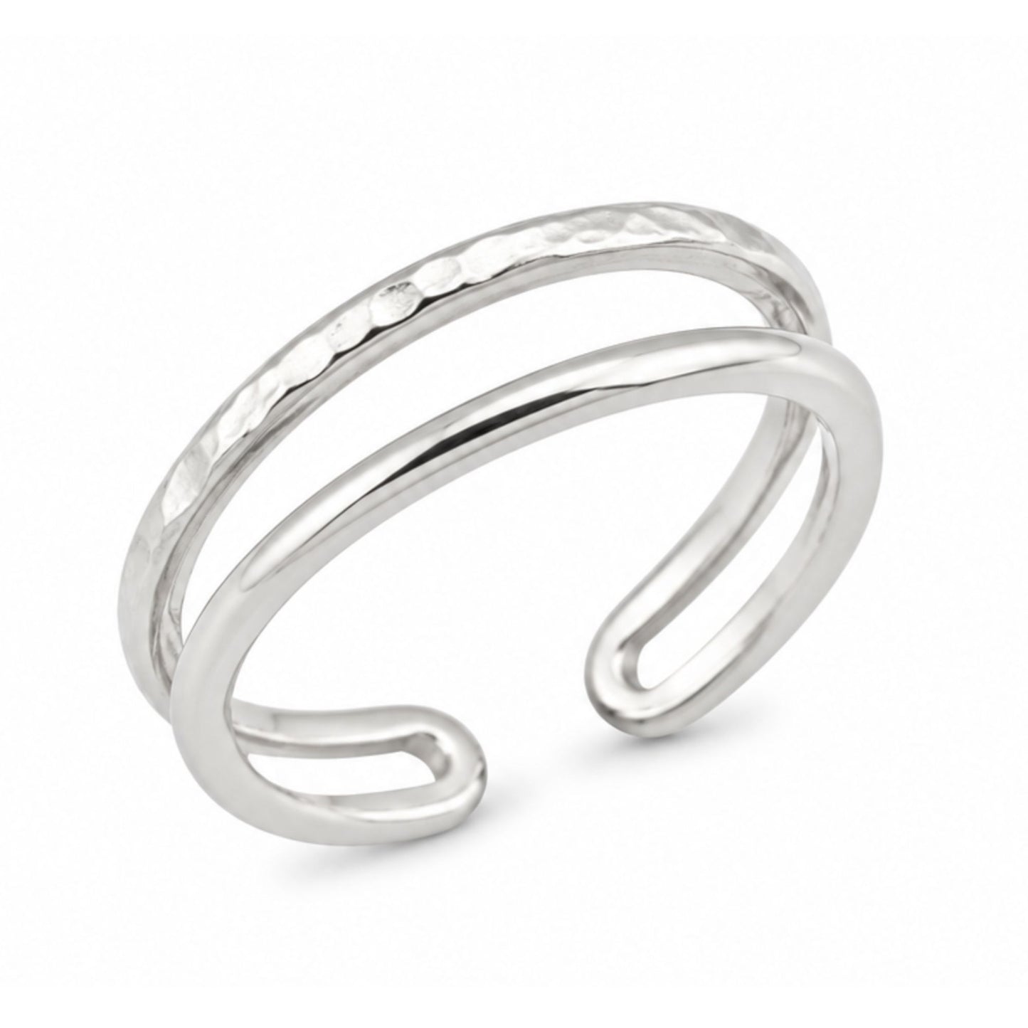 Size 6 Sterling Silver Double Band Open Ring for Women