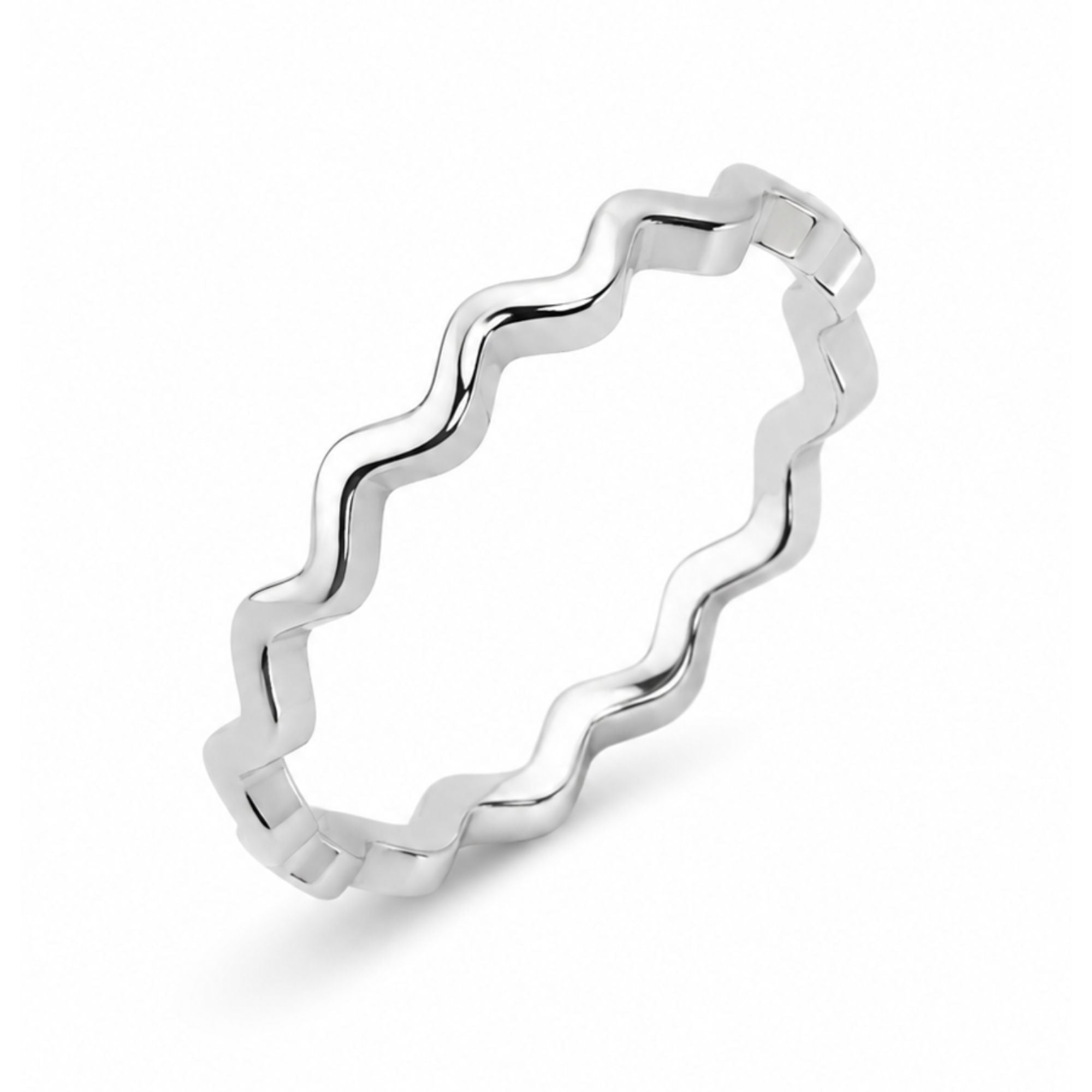Size 5 Sterling Silver Zigzag Band Ring Women Geometric