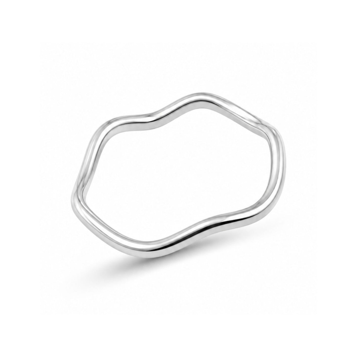 Women's Size 5 Sterling Silver Minimalist Wave Ring