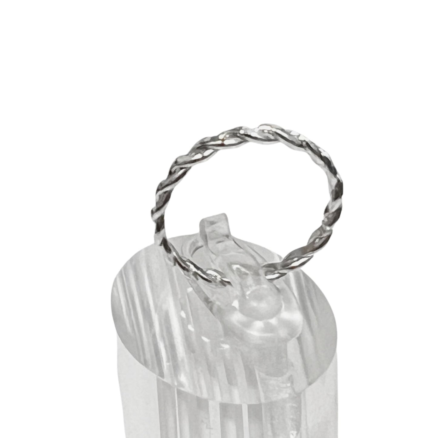 Twisted Silver Tone Stackable Ring – US Size 7 Rings main product image