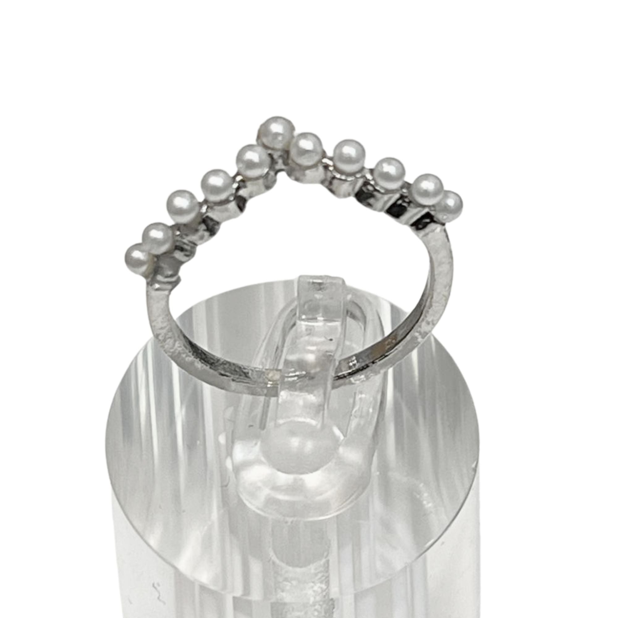 Beaded Silver Tone Stackable Ring – US Size 7 Rings main product image