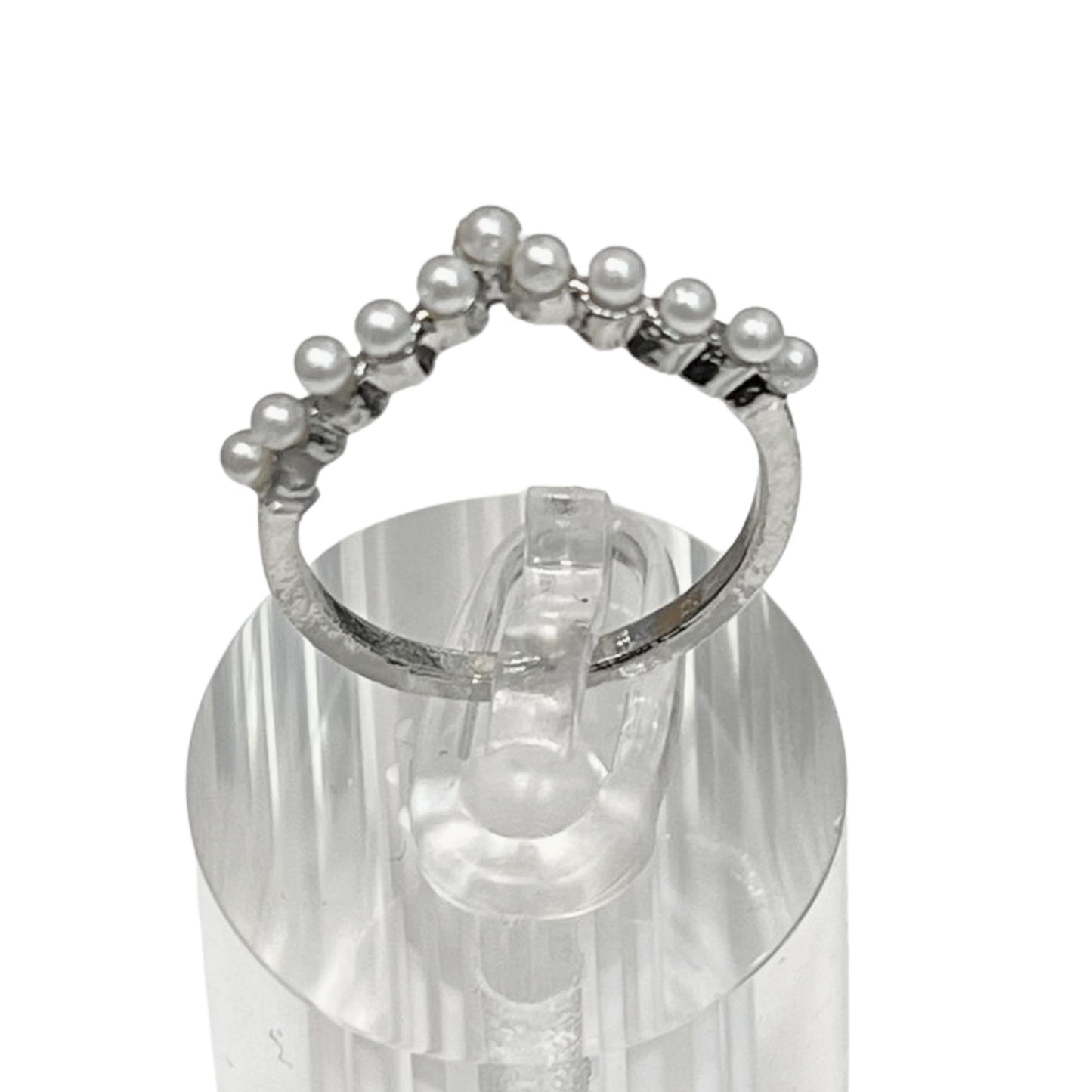 Beaded Silver Tone Stackable Ring – US Size 7 Rings main product image